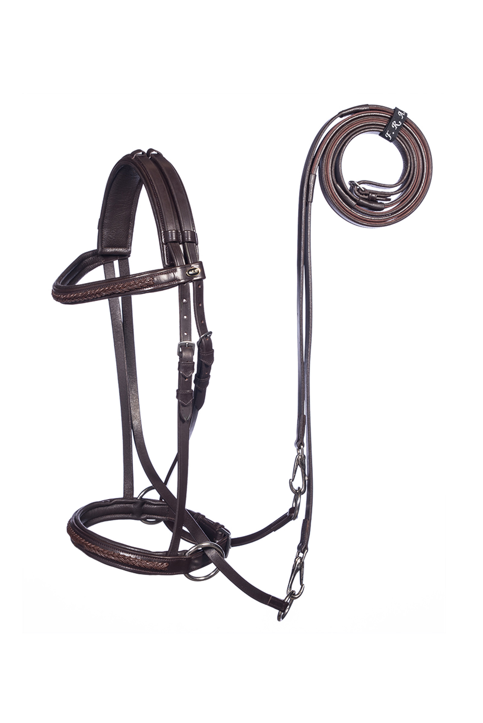 F.R.A. Freedom Riding Articles Ulan Bitless Bridle (System 5) Leather w/ Leather Reins