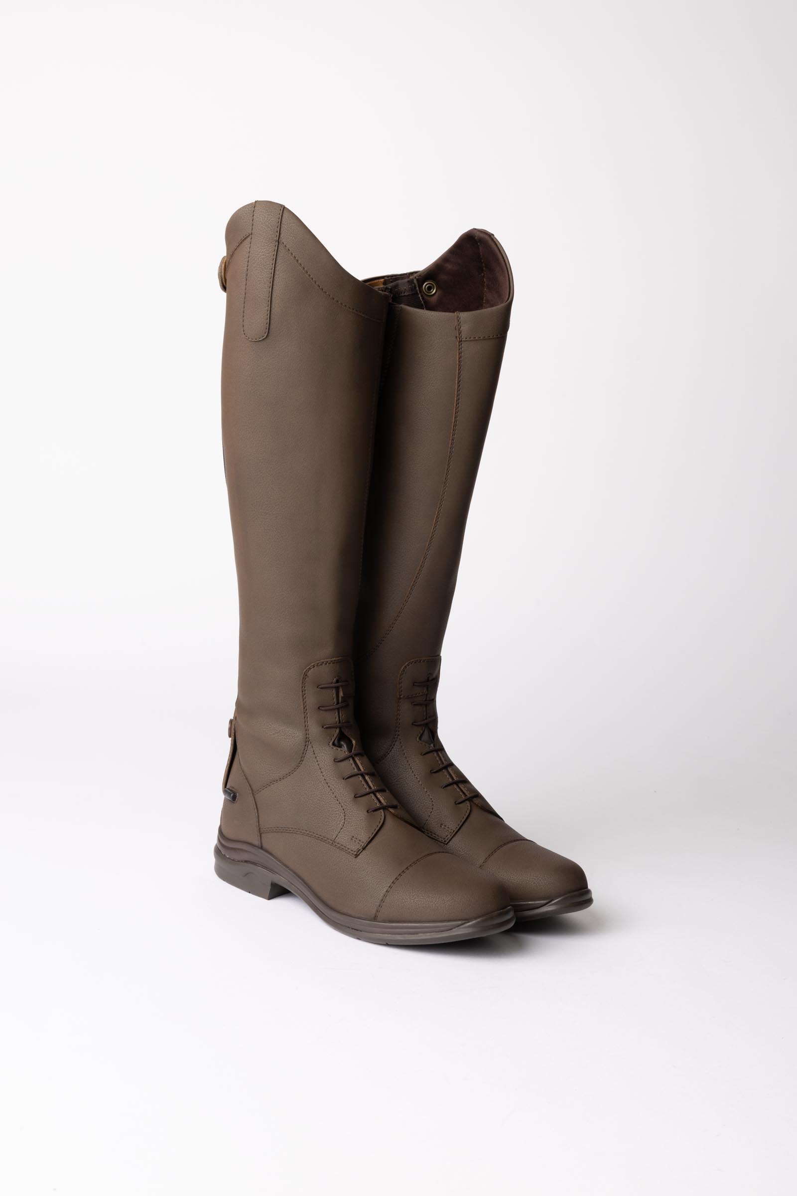 Dark Brown Horze Sheffield Reitstiefel aus veganem Leder