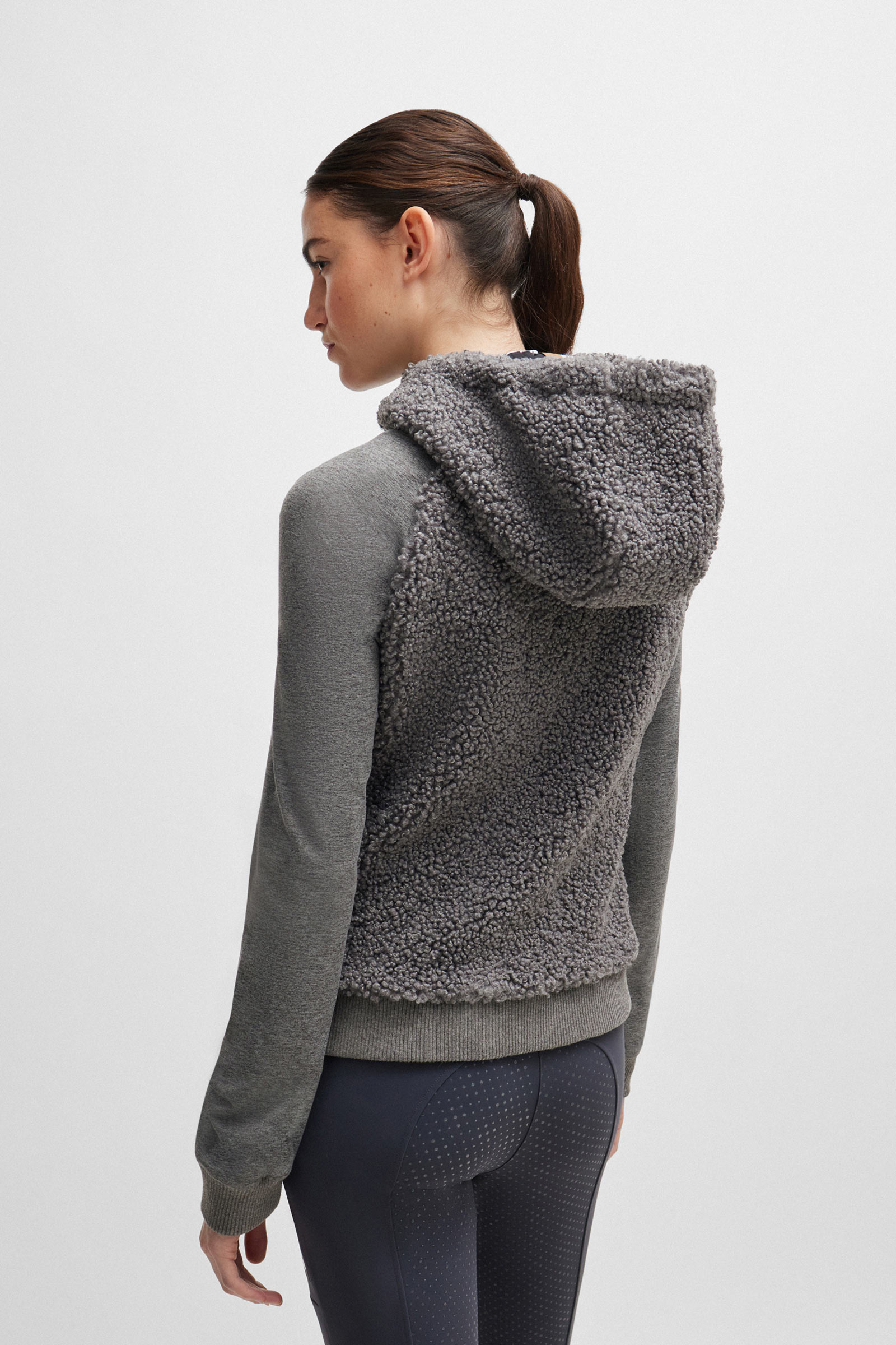 Boss Riva Teddy Hybrid Zip Hoodie 