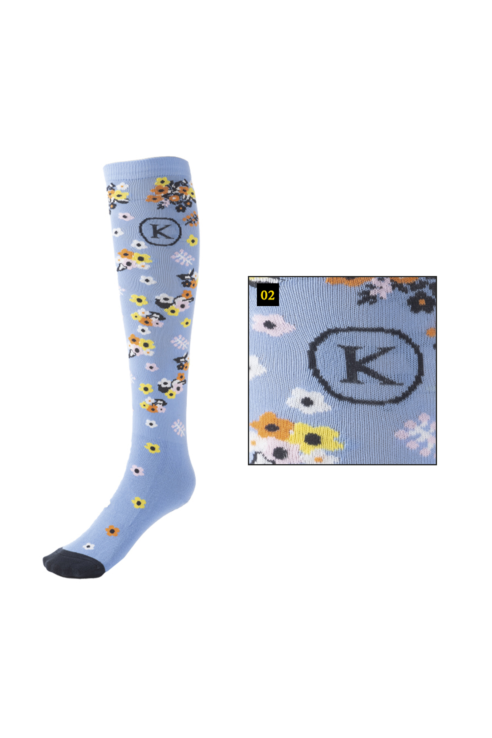Lightblue/Multicolor Kavalkade Kaval Socks Sommer d&uuml;nne Reitsocken