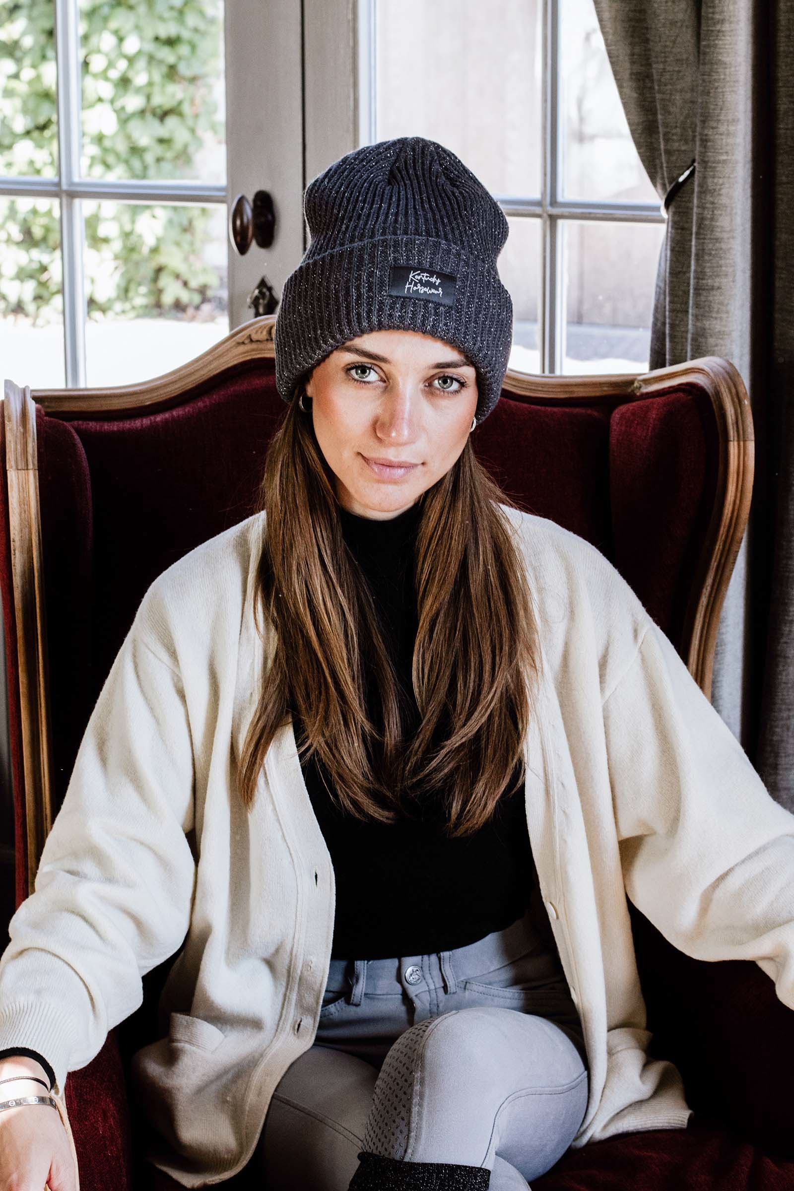 Grey Kentucky Horsewear Glitter Mütze