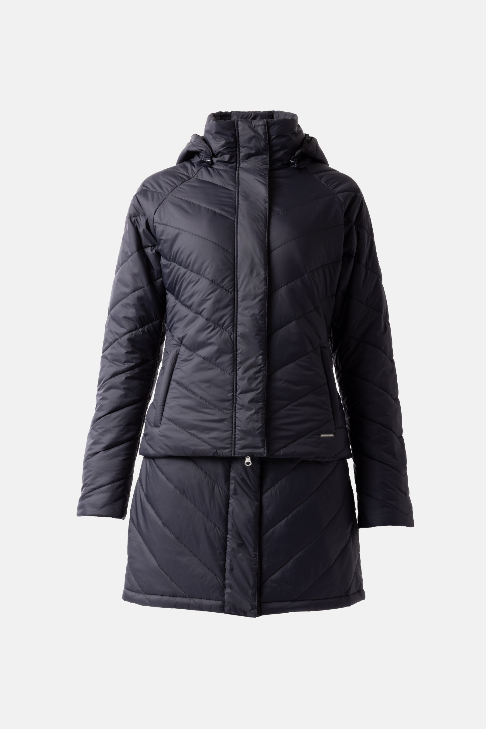 Horze Aurora Gef&uuml;tterte Damen Parka Reitjacke mit abnehmbarem Rock