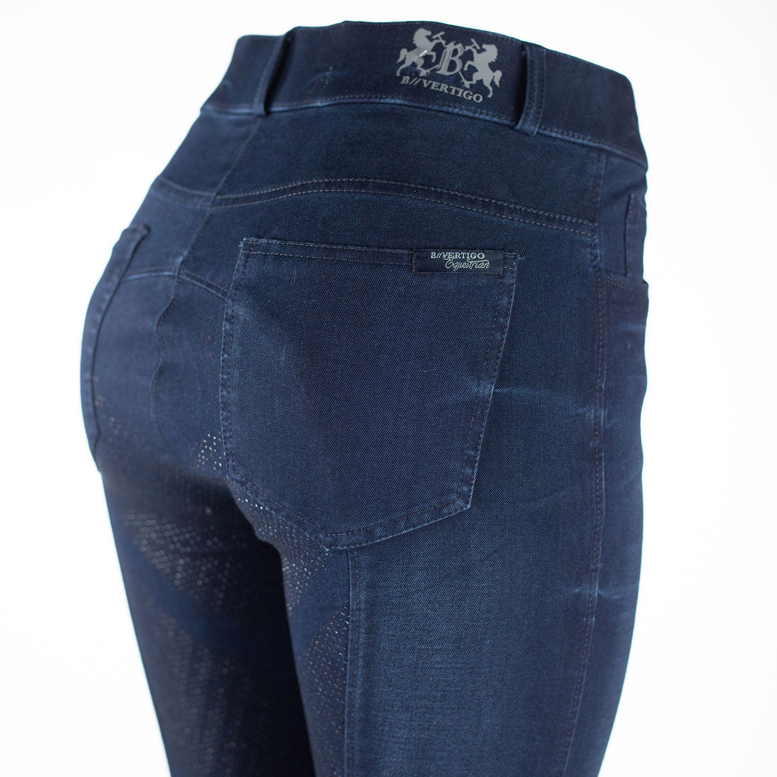 B Vertigo Elle Damen Reithose mit Vollbesatz  in Jeansoptik mit Silikon Grip