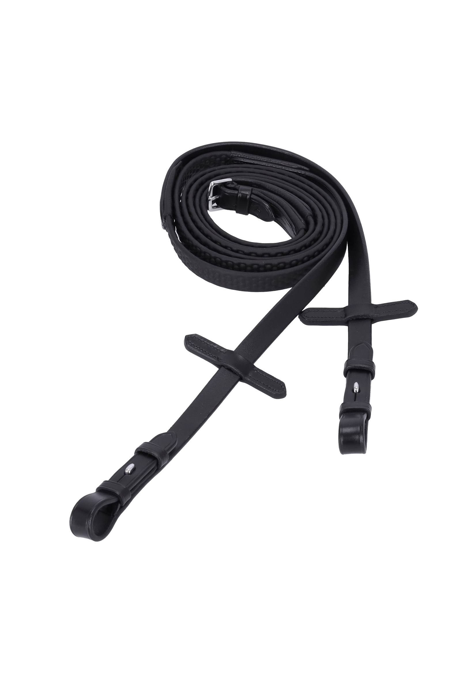 black/silver Schockemöhle Sports Soft Rubber Zügel mit Punkten