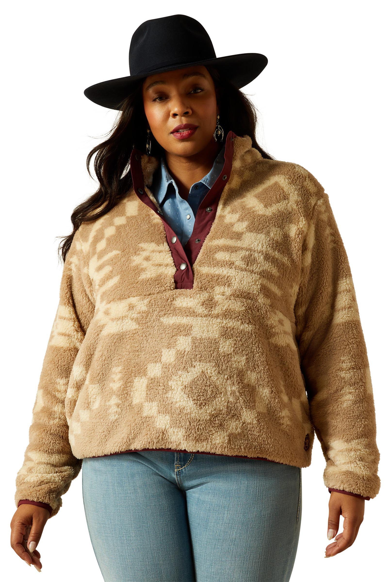 Ariat Berber Snap Damen Pullover mit 1/2-Knopfleiste