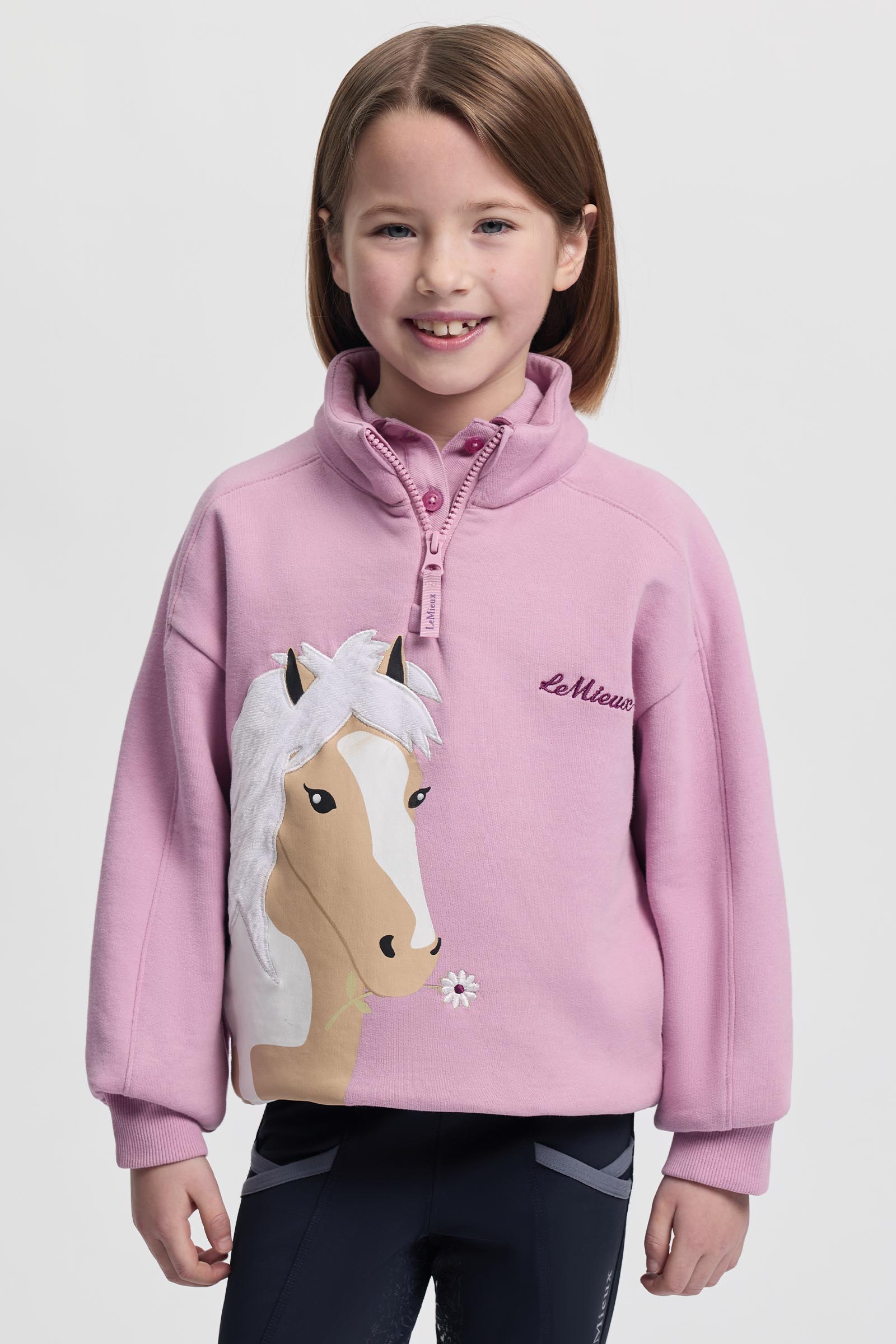 LeMieux Mini Quinn Kinder Sweatshirt mit Viertelrei&szlig;verschluss