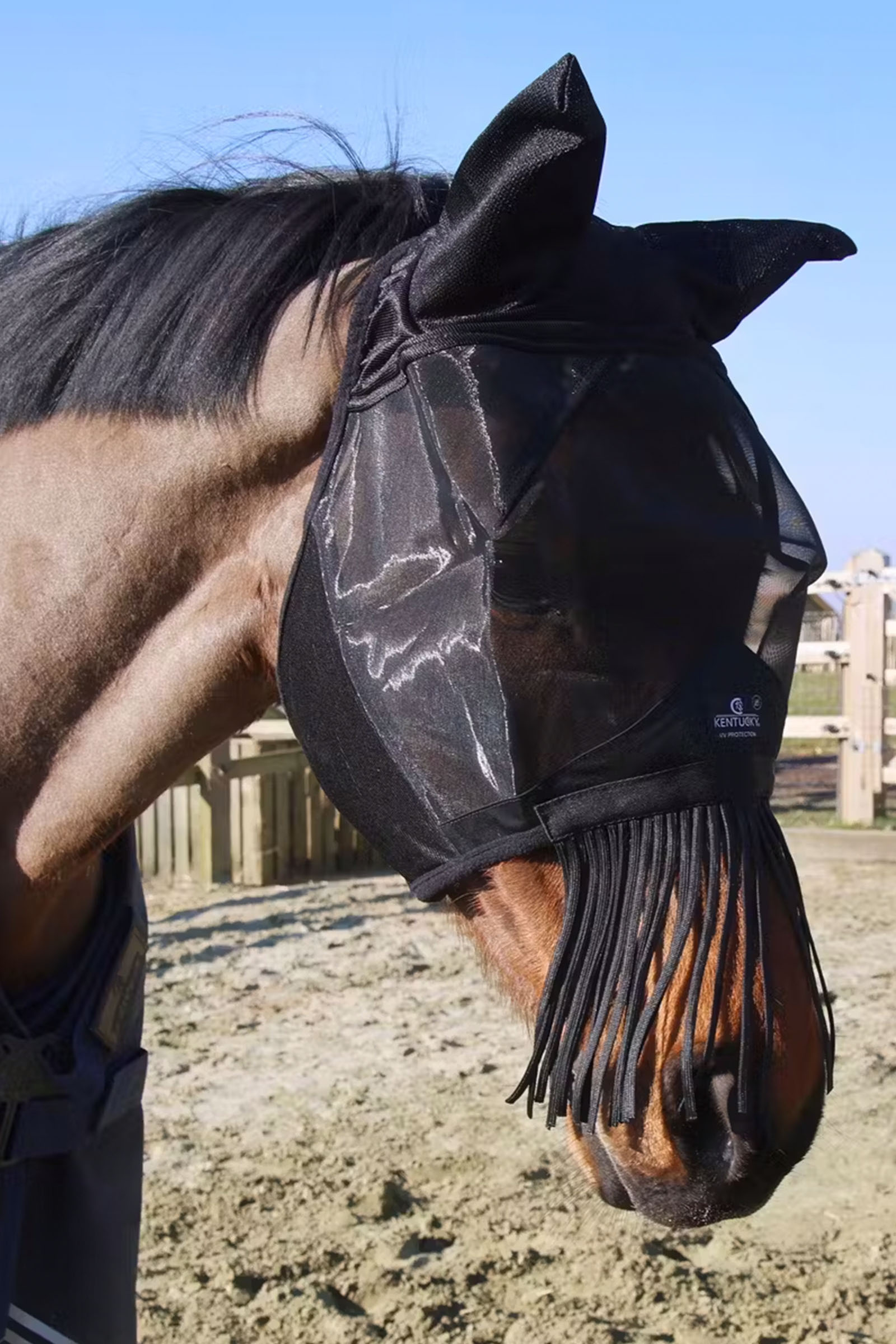 Kentucky Horsewear Fliegenmaske Classic mit Ohren und Nüsternfransen