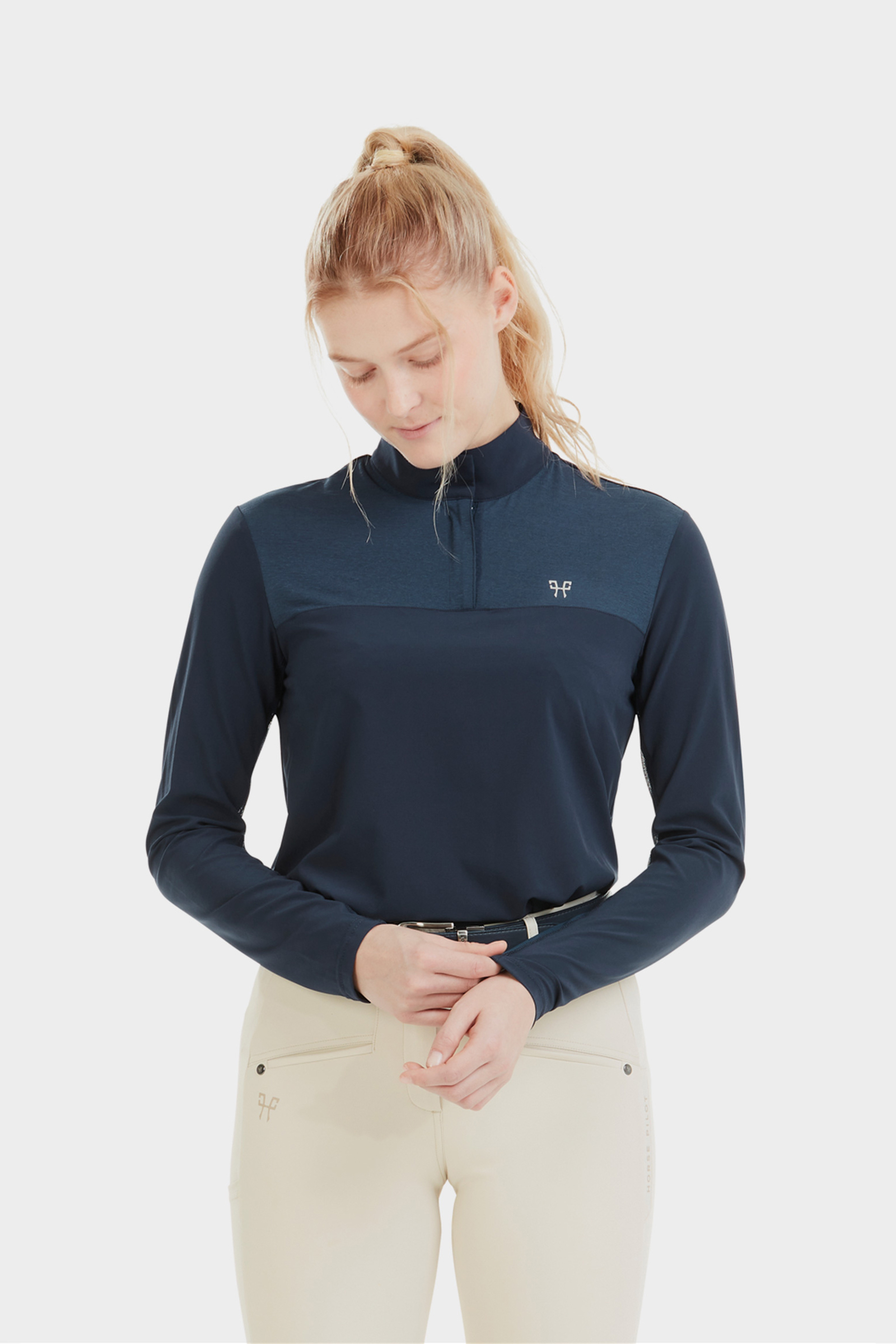 Navy Horse Pilot Sunrise Damenhemd