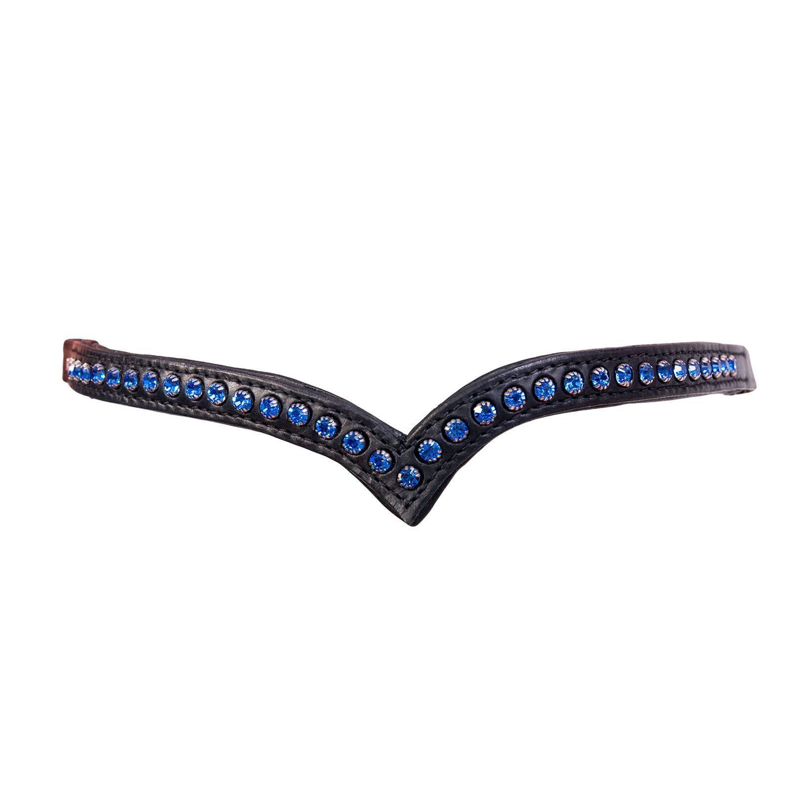 Black/Blue Karlslund Browband 1 row crystals