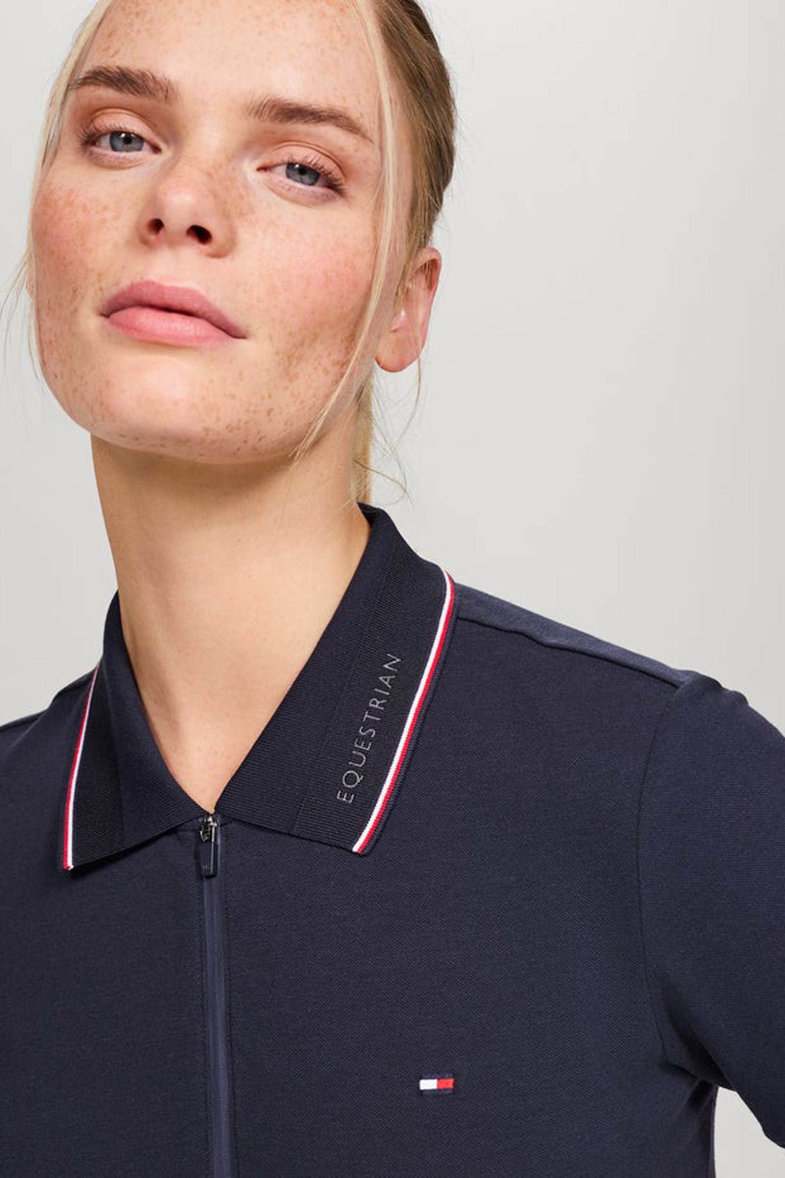 Tommy Hilfiger Equestrian Camden Damenpolo mit Rei&szlig;verschluss