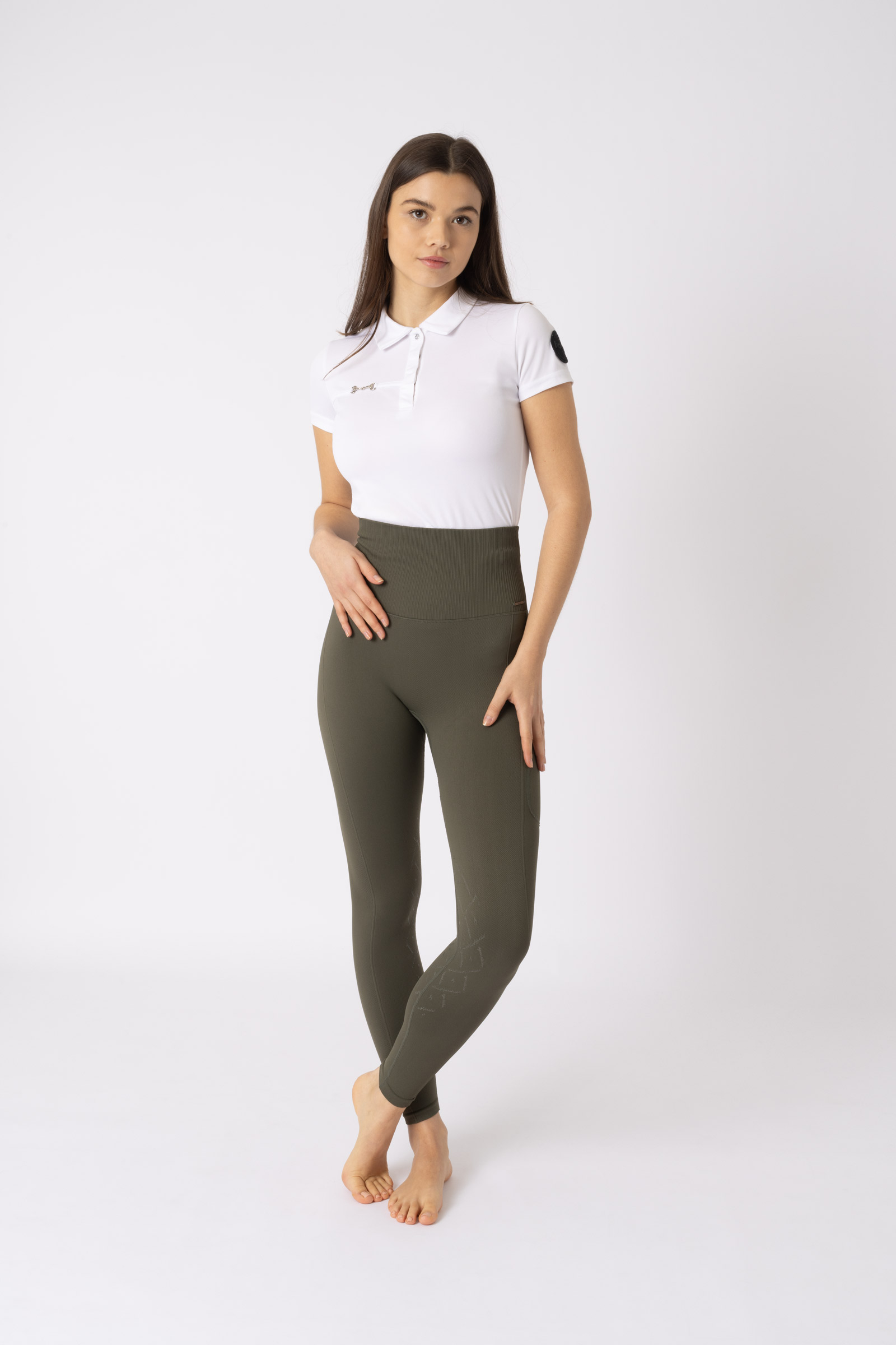 Horze Janine Women's nahtlose Knie Besatz Tights mit Handytasche