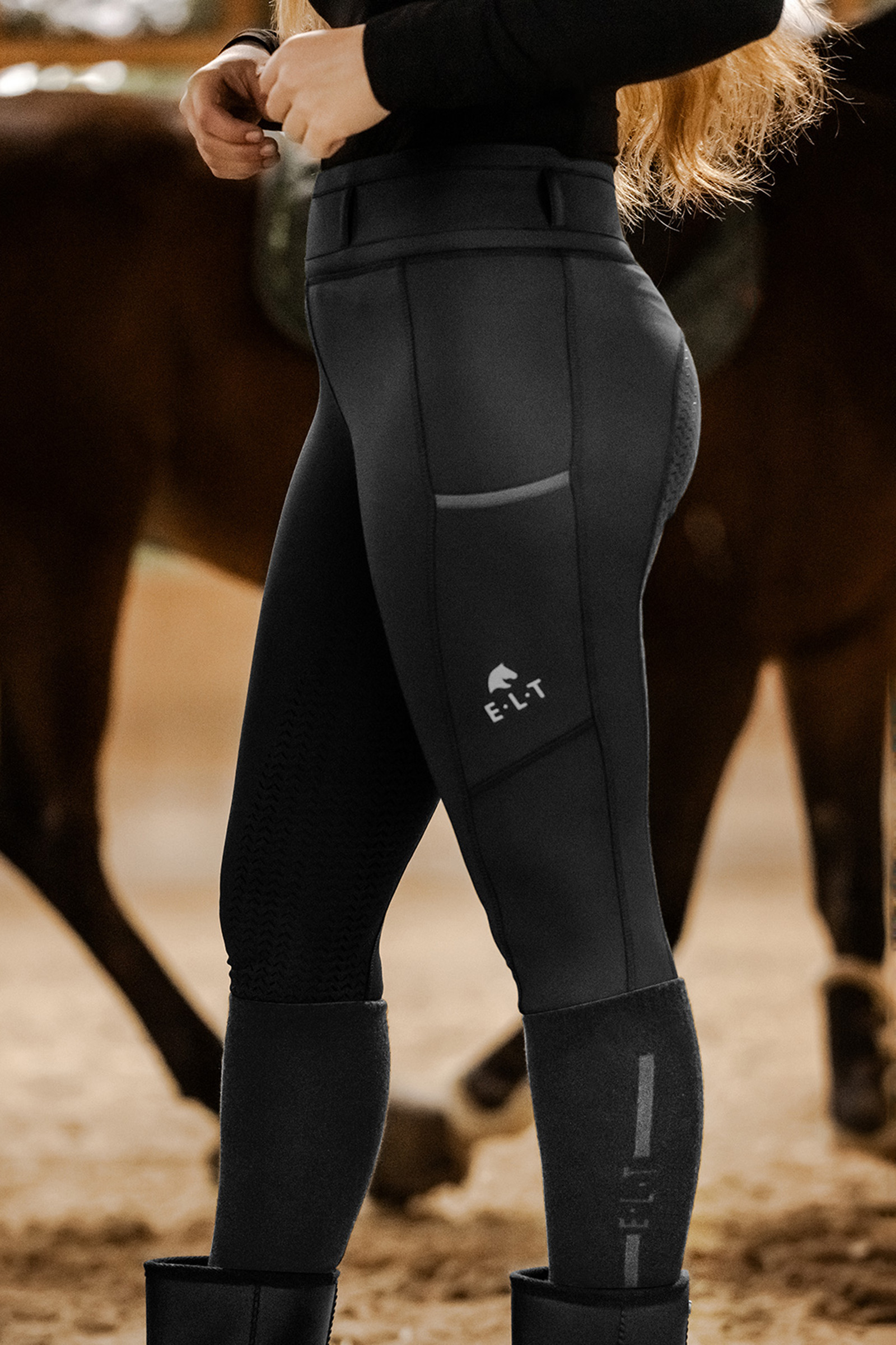 ELT Ella Damen Thermo Reitleggings mit Vollbesatz