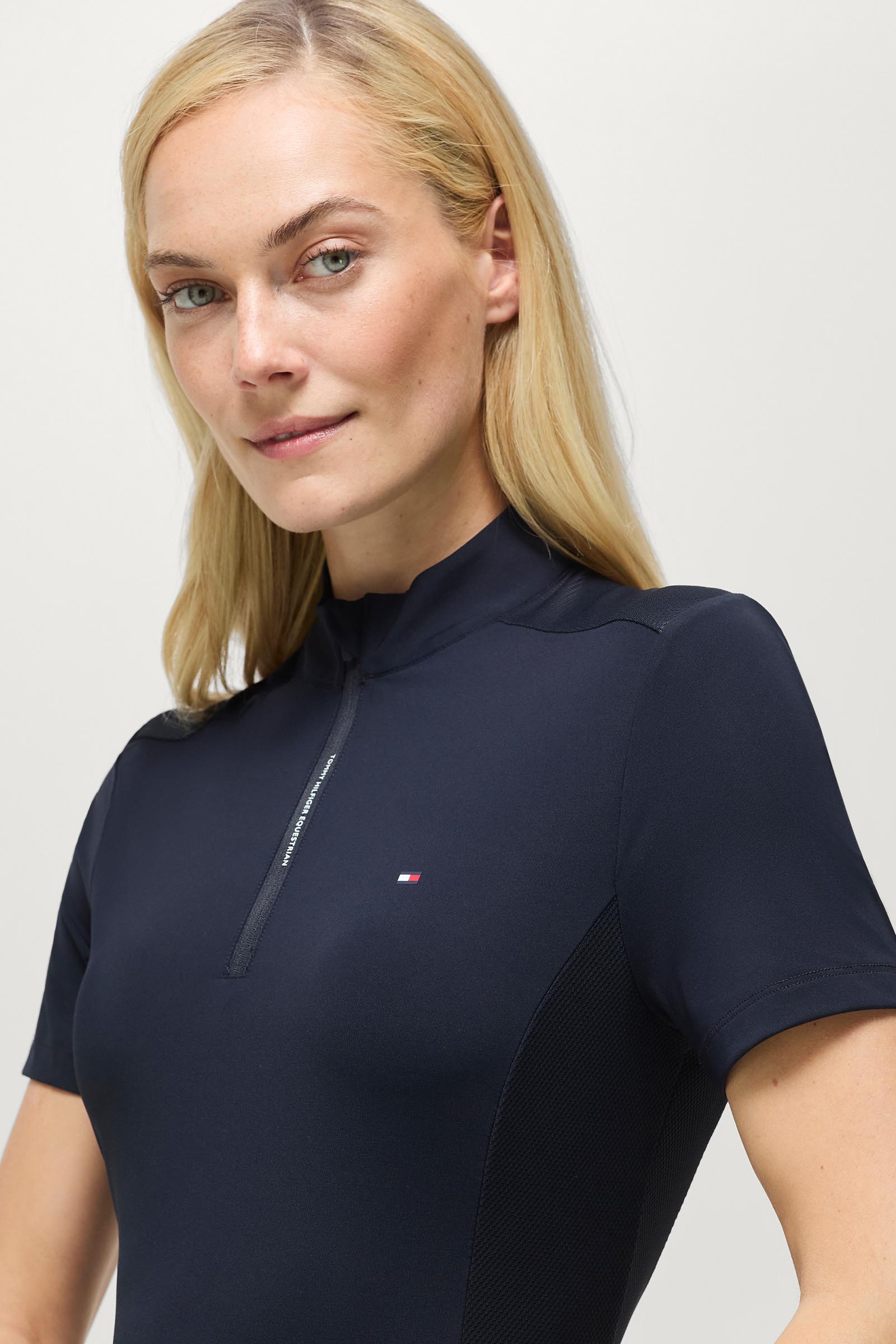 Tommy Hilfiger Equestrian Palma Damen Trainingsshirt mit 1/4 Rei&szlig;verschluss