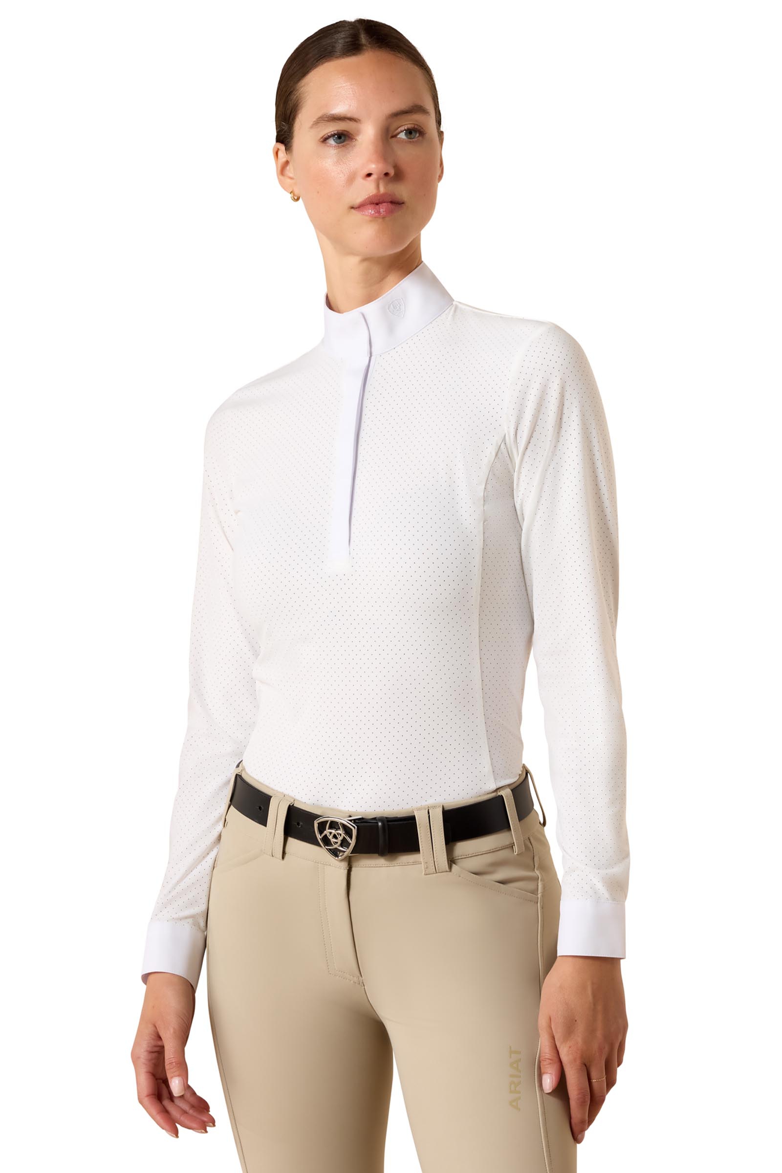 White Ariat Damen Breathe Turniershirt