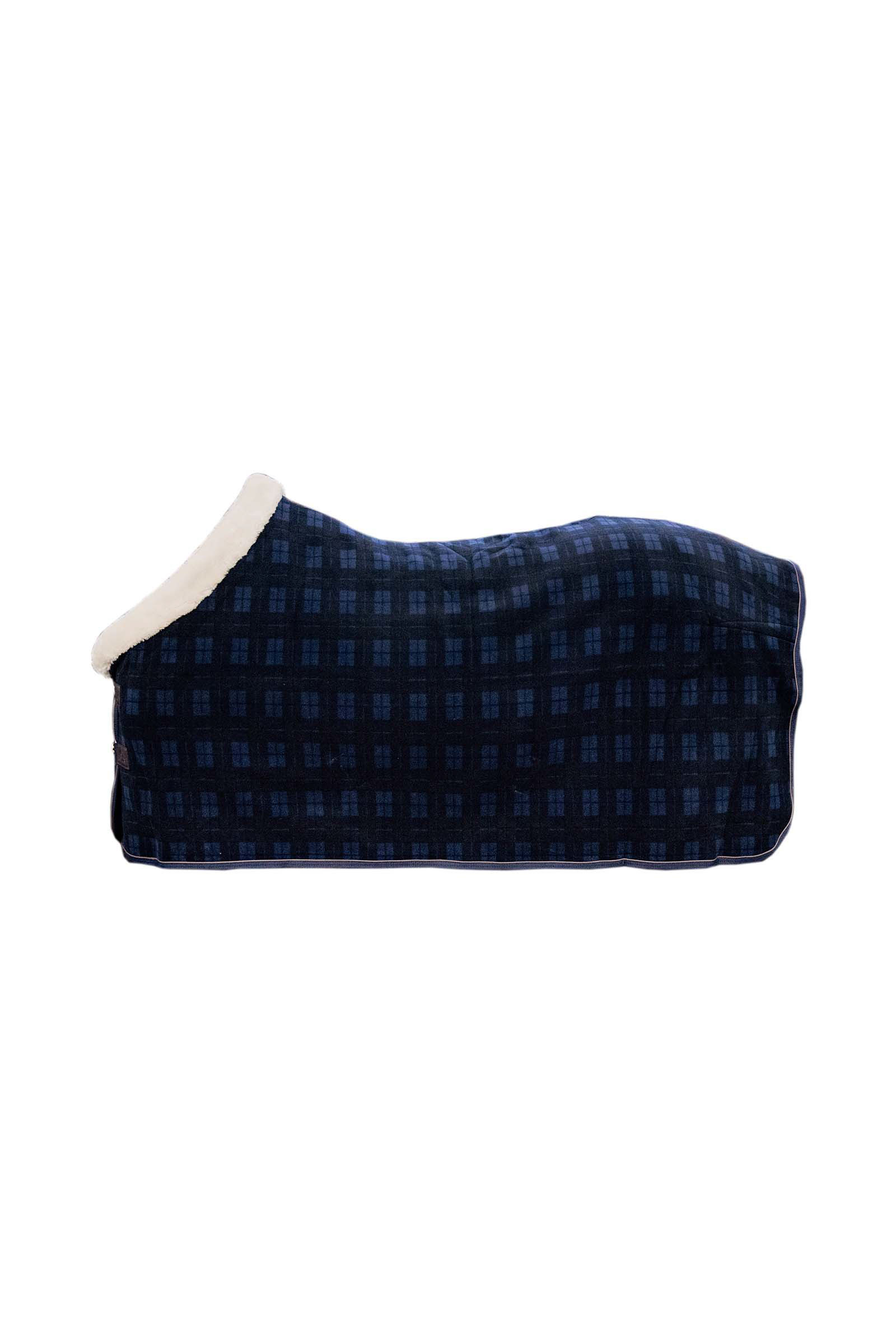 Navy/Check Kentucky Horsewear Fleece Turnierdecke