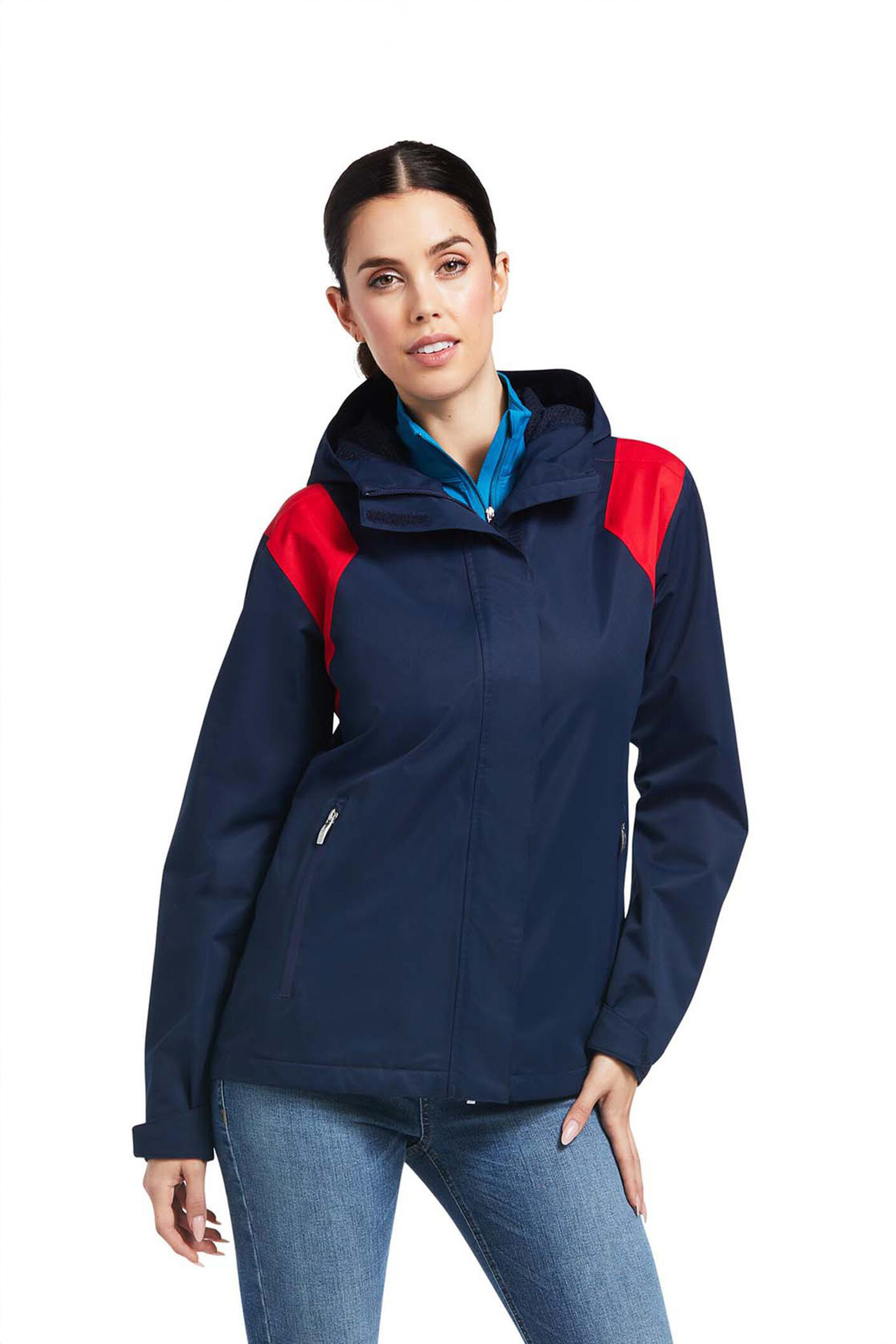 Dark Blue/Red Ariat Spectator Wasserdichte Damenjacke
