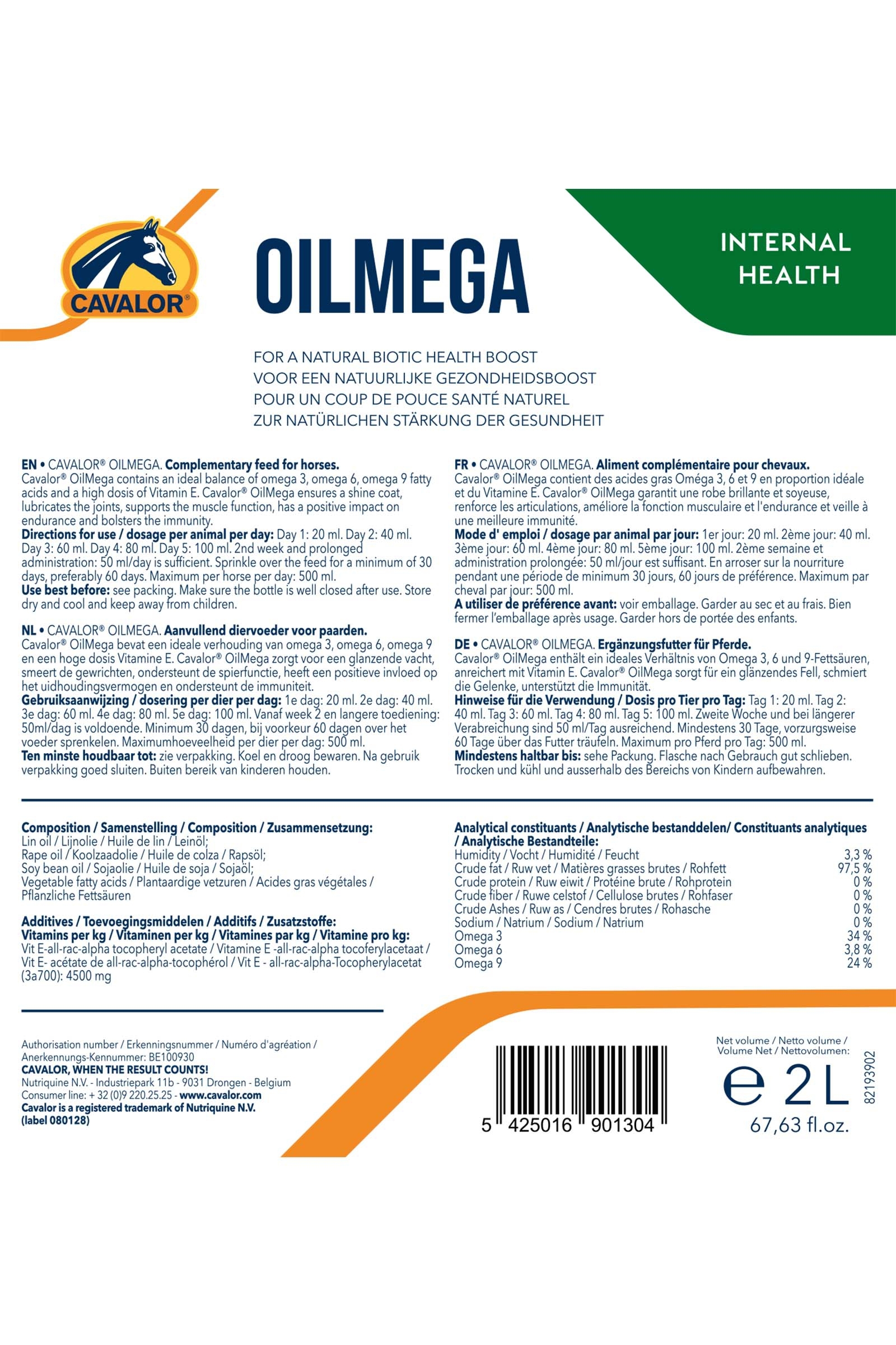 Cavalor Oilmega, 2 L