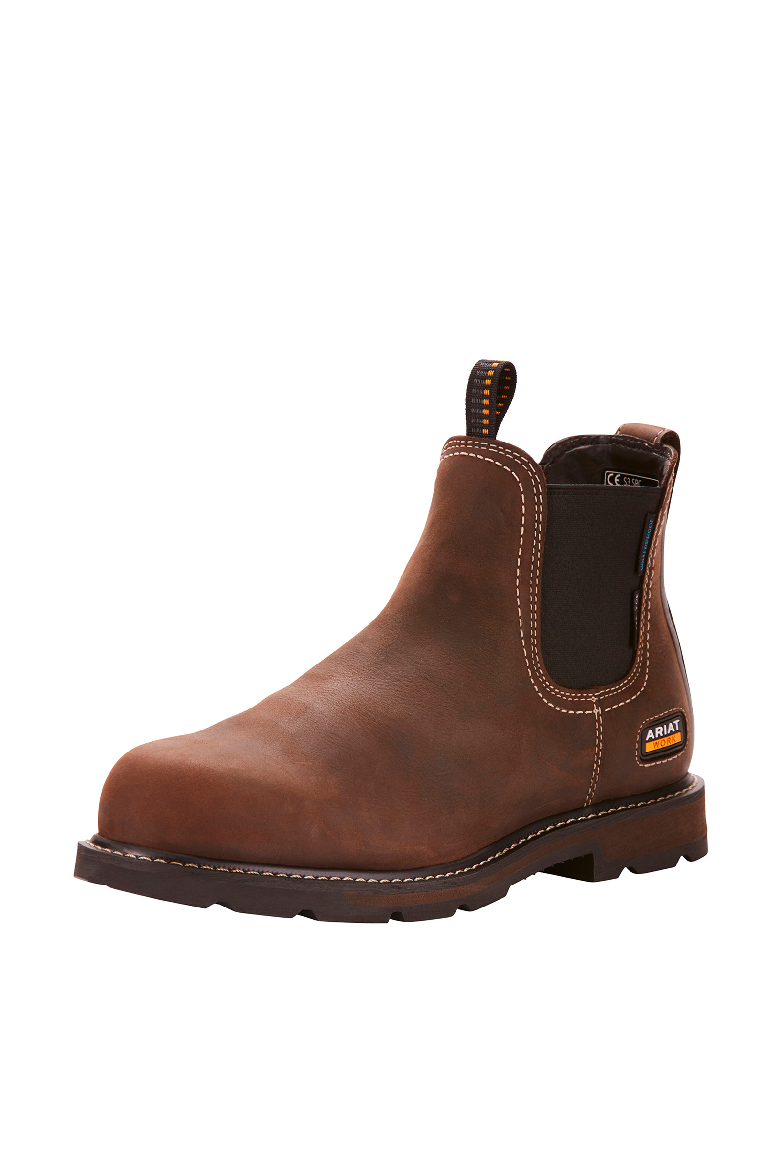 Dark Brown Ariat Groundbreaker Chelsea Herren wasserdichte Arbeitsstiefel mit Stahlkappe