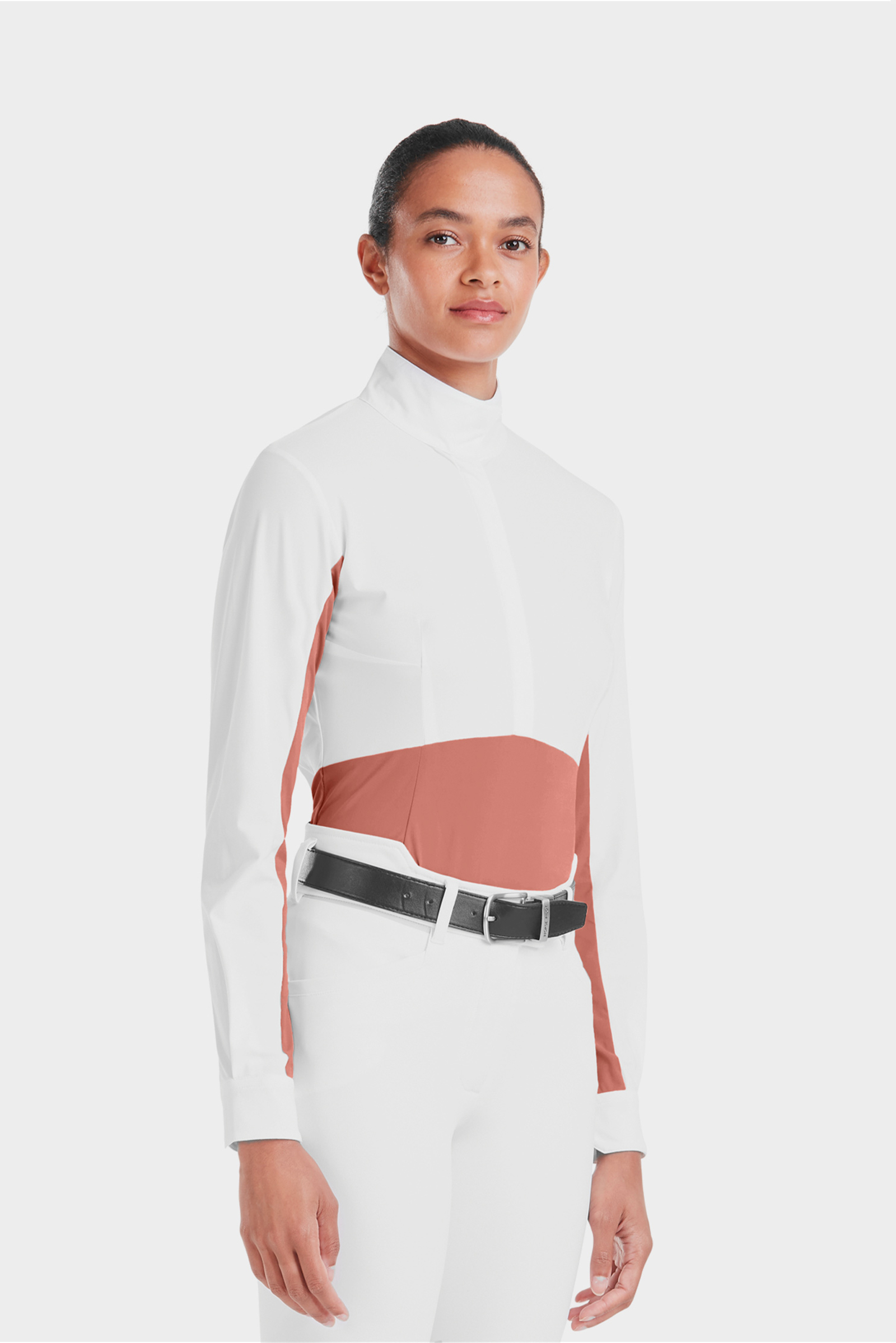 Brick Dust Horse Pilot Monica Damen-Turniershirt mit langen Ärmeln