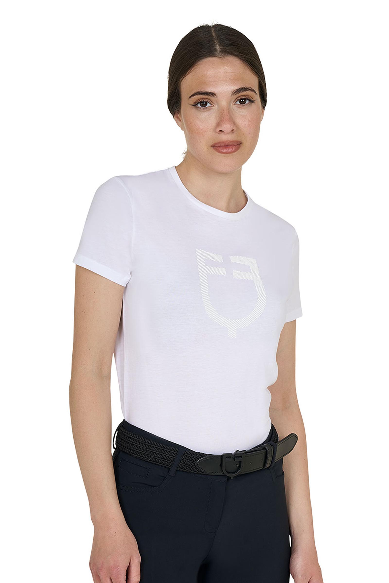 Equestro SS2026 Damen Baumwoll T-Shirt mit Glossy Logo
