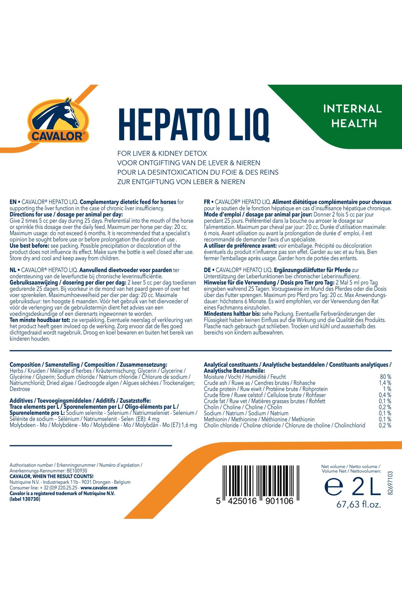 Cavalor Hepato Liq, 2 L