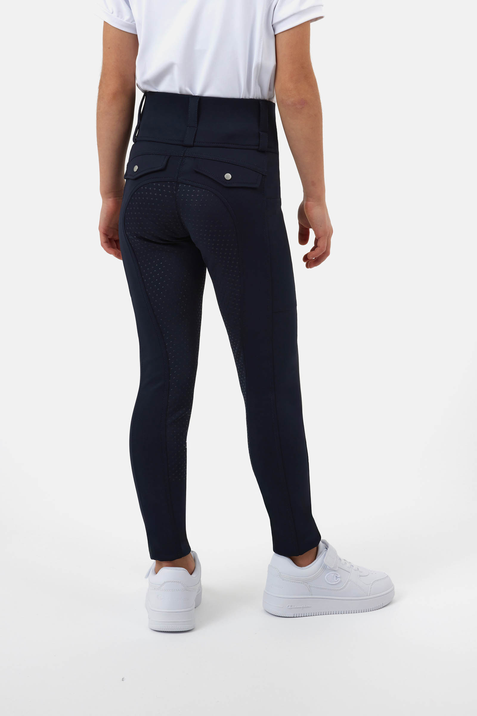 Dark navy Horze Young Rider Anya Hybrid Vollbesatz-Reithose
