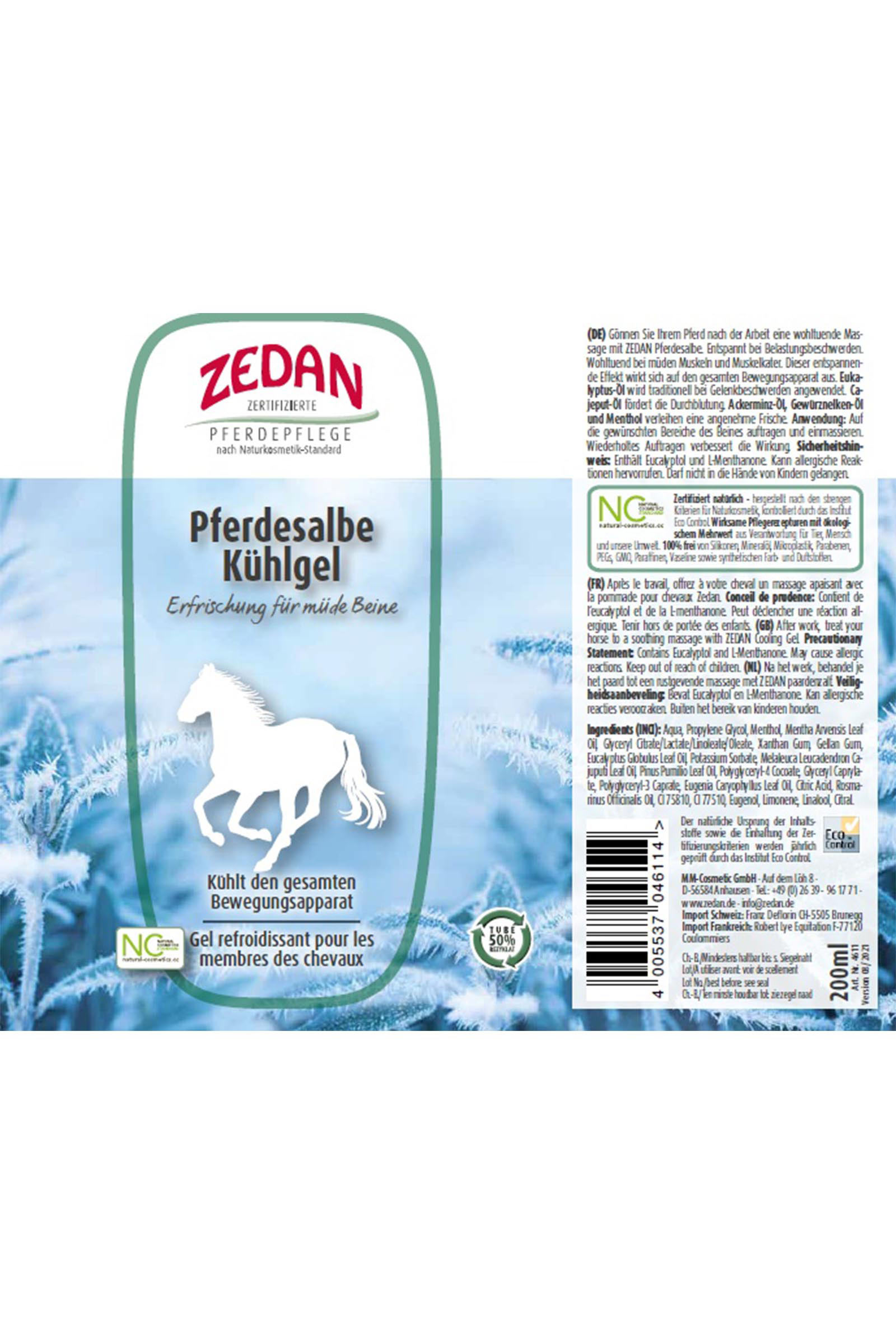 Zedan Pferdesalbe Kühlgel, 200ml