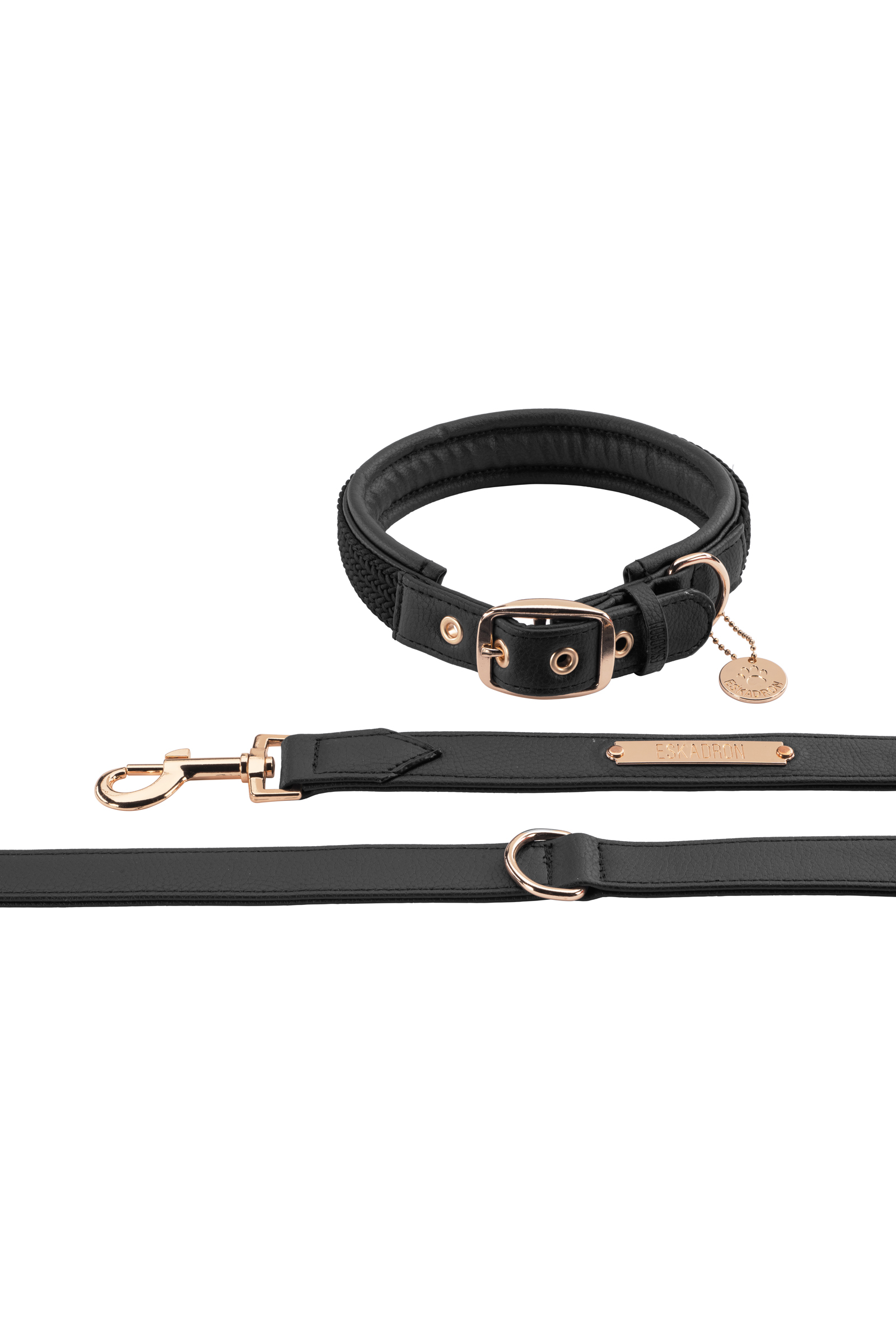 Black Eskadron Heritage AW24 Hundehalsband- und Leinen-Set aus Kunstleder