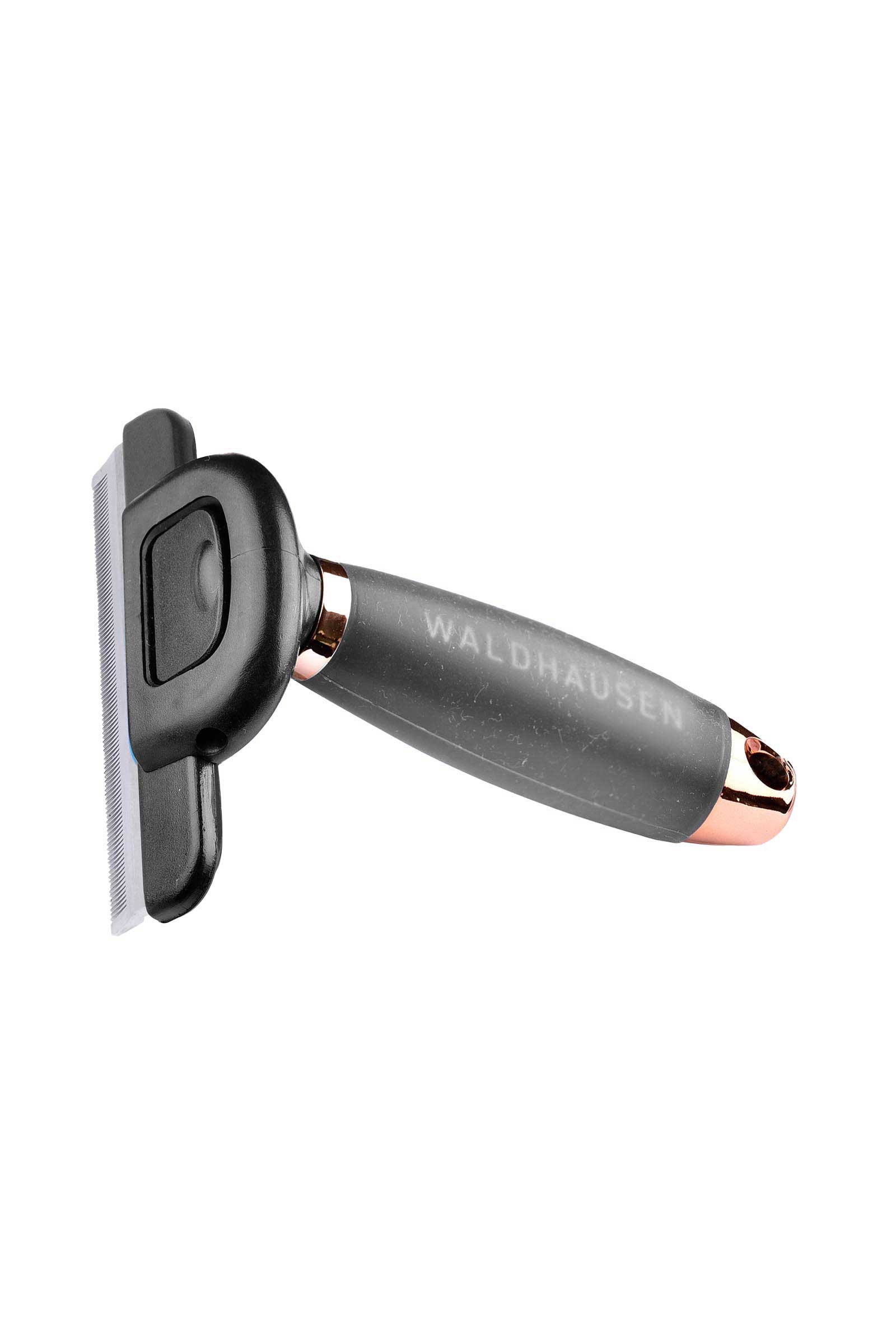 Black/Rosegold Waldhausen Fellwechselkamm mit Gelgriff, Gr&ouml;&szlig;e Large