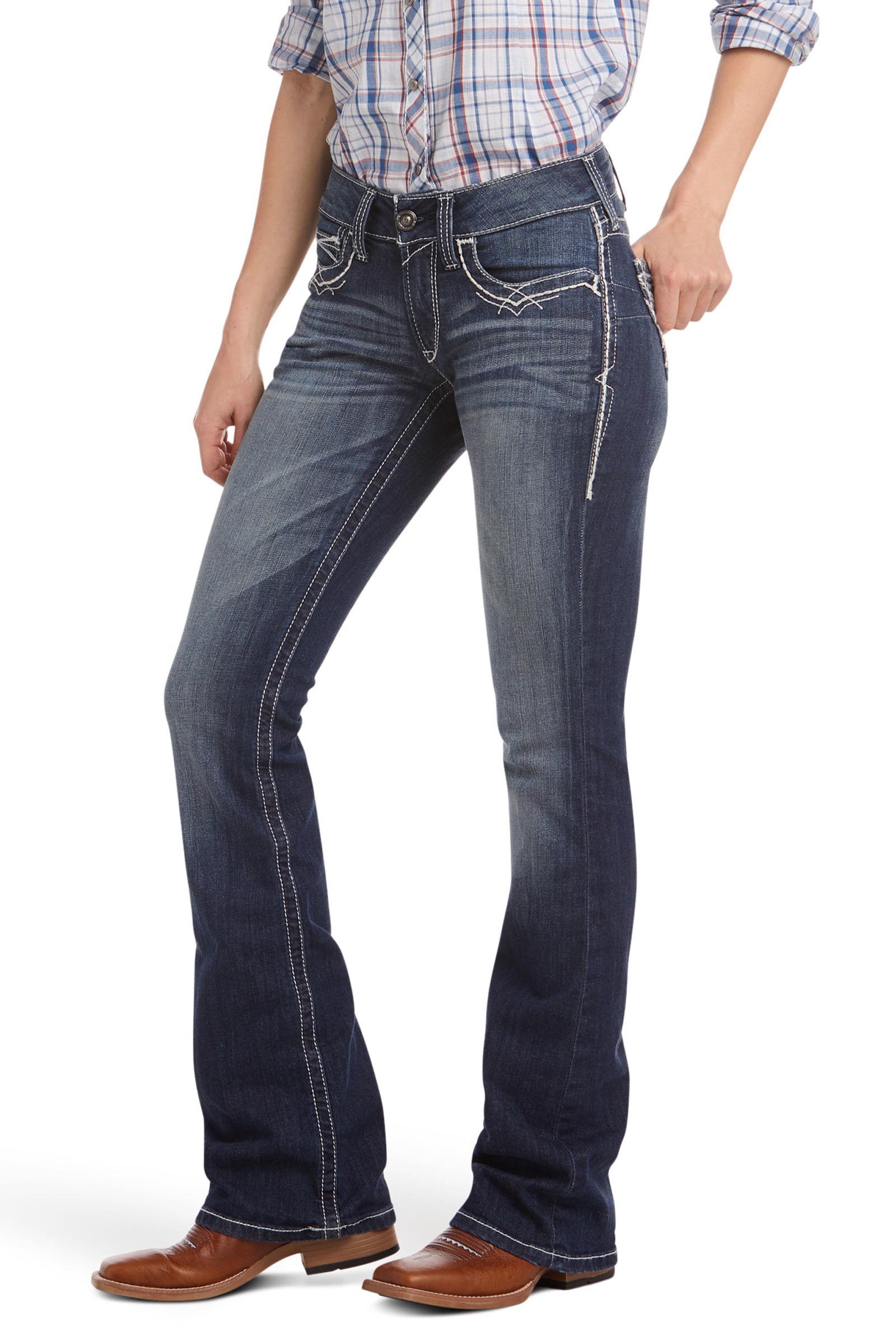 Ariat R.E.A.L. Mid Rise Stretch Entwined Damen Bootcut Jeans