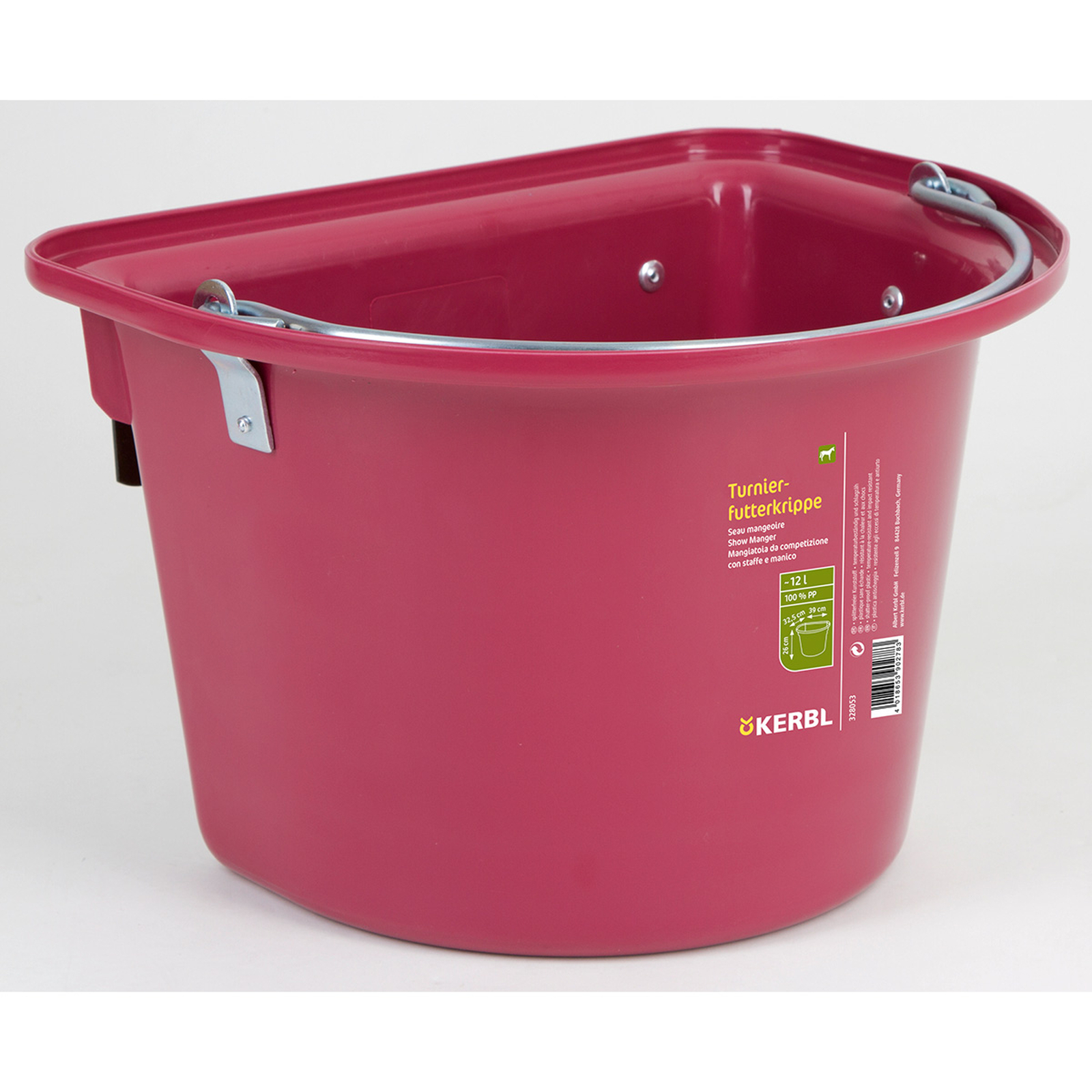 Raspberry Pink Kerbl Turnier-Futterkrippe 12 L, Kunststoff w / Haken-in Kau