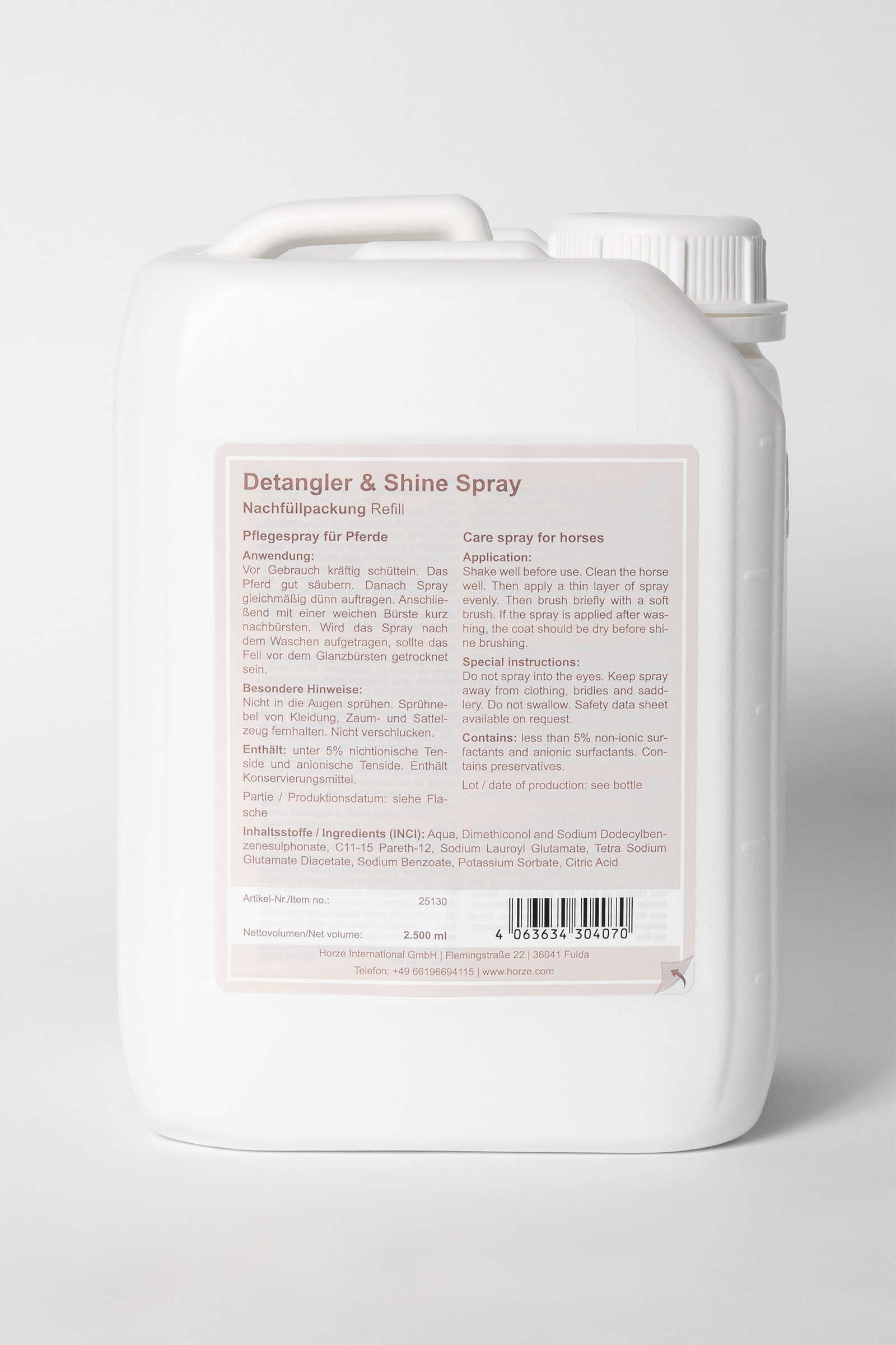 Horze M&auml;hnen- und Schweif Glanz Spray Nachf&uuml;llpack, 2.5l