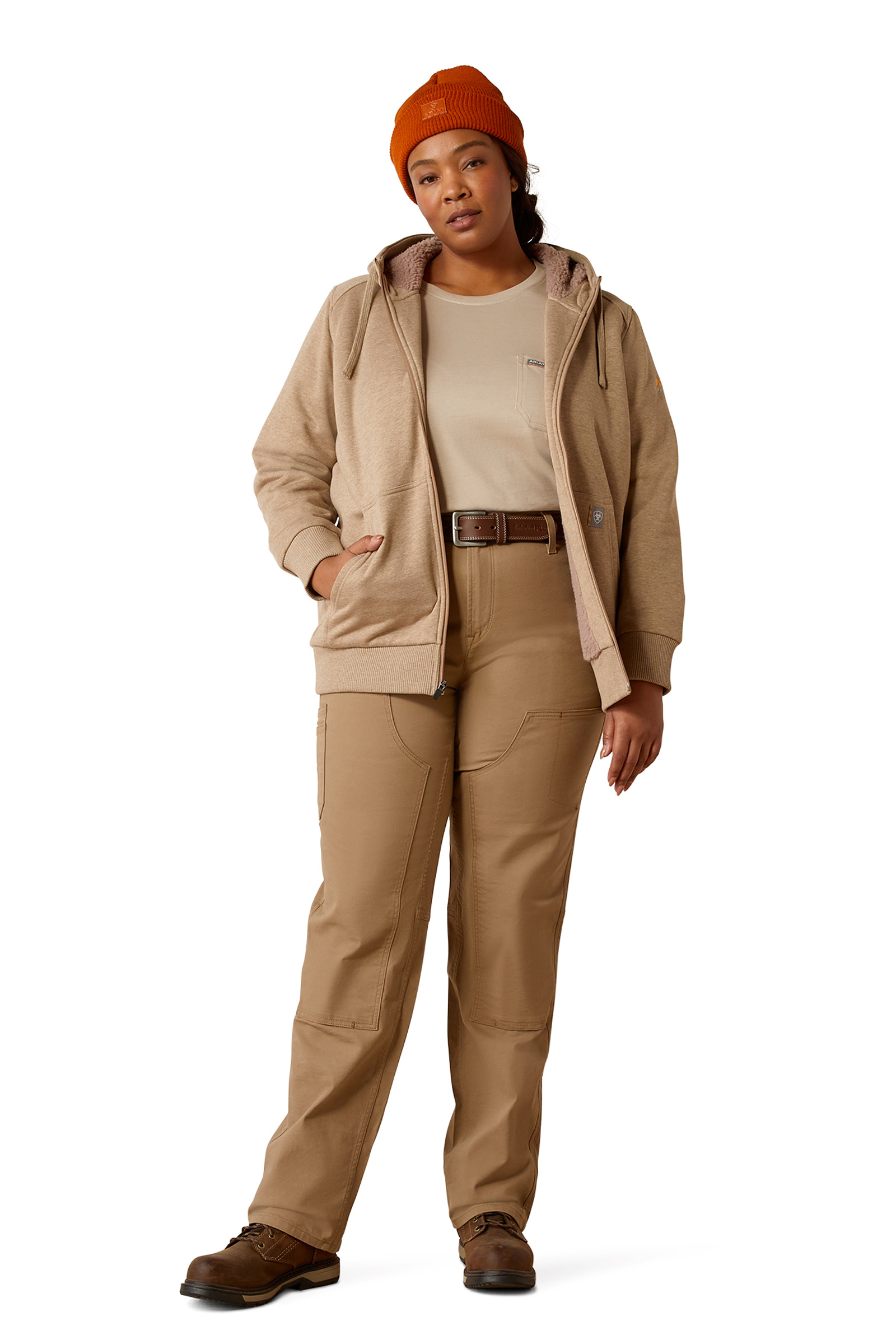 Ariat Rebar Damen Allwetter-Sherpa-Hoodie mit Rei&szlig;verschluss