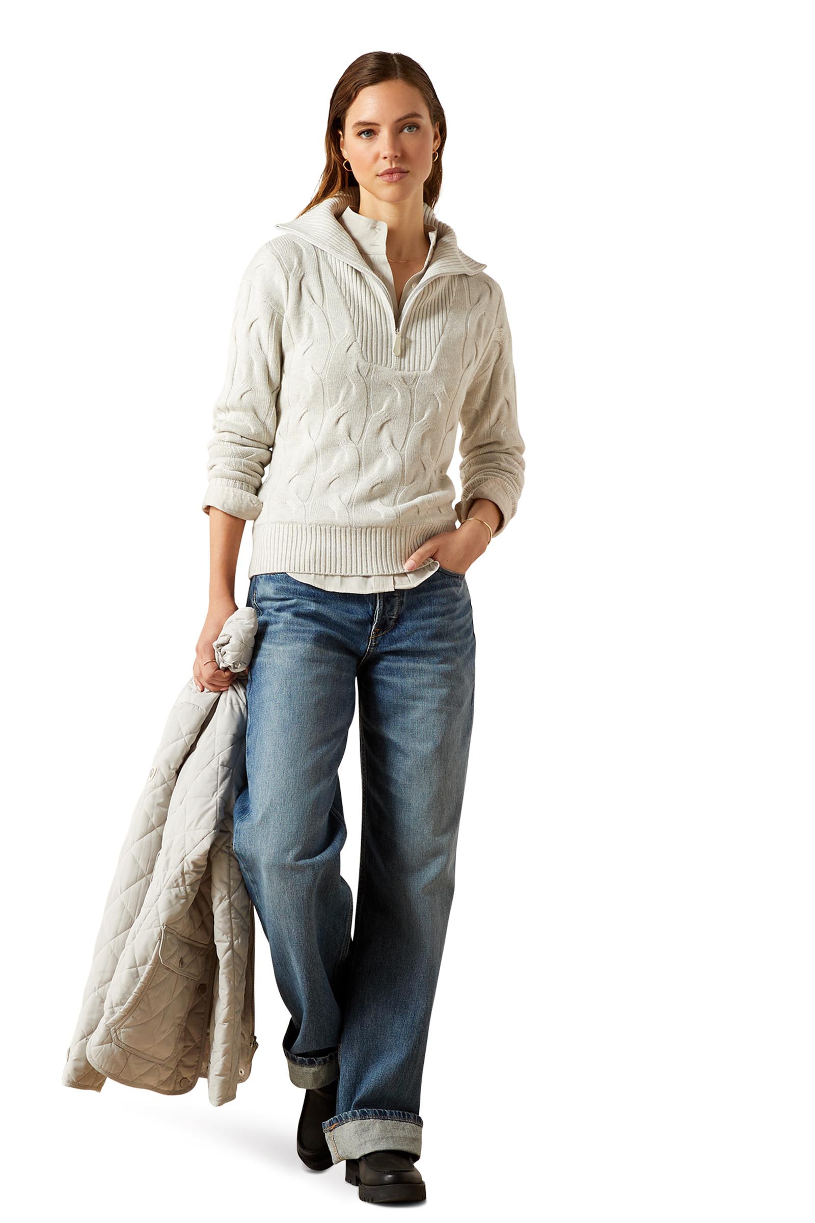 Ariat Alamere Damenpullover mit halbem Reißverschluss