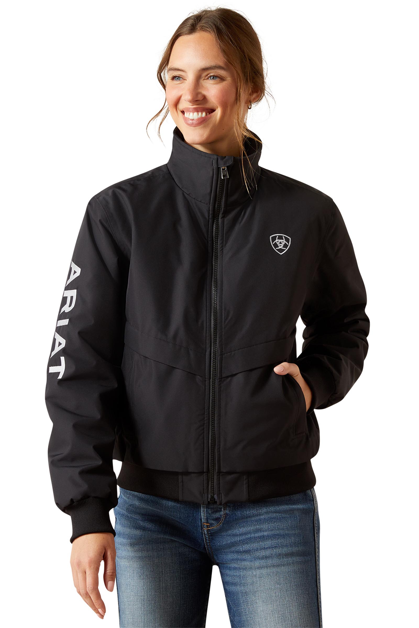 Black Ariat Stable 2.0 Damen Thermo-Reitjacke