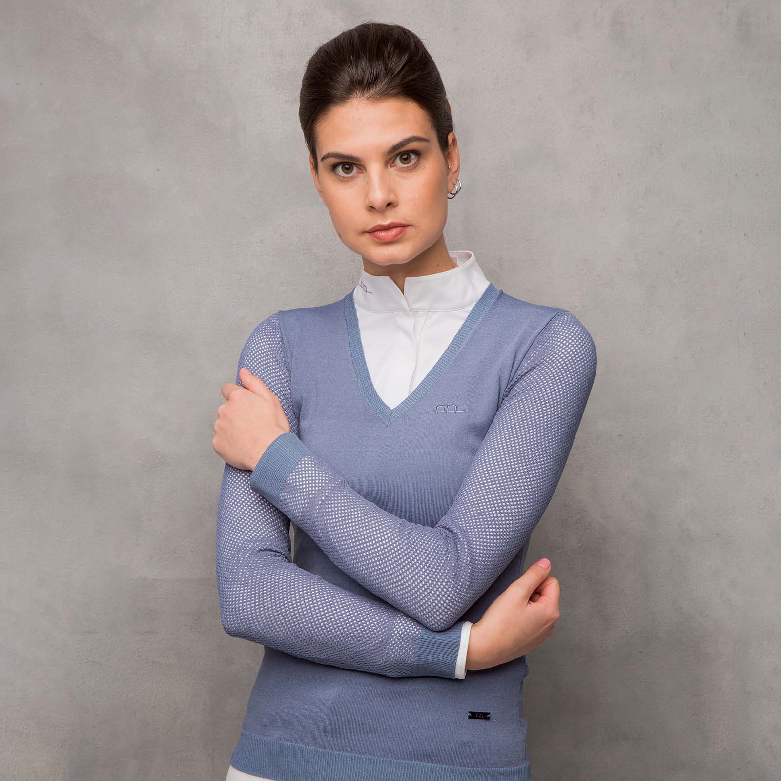 AA Damenpullover mit perforierten &Auml;rmeln