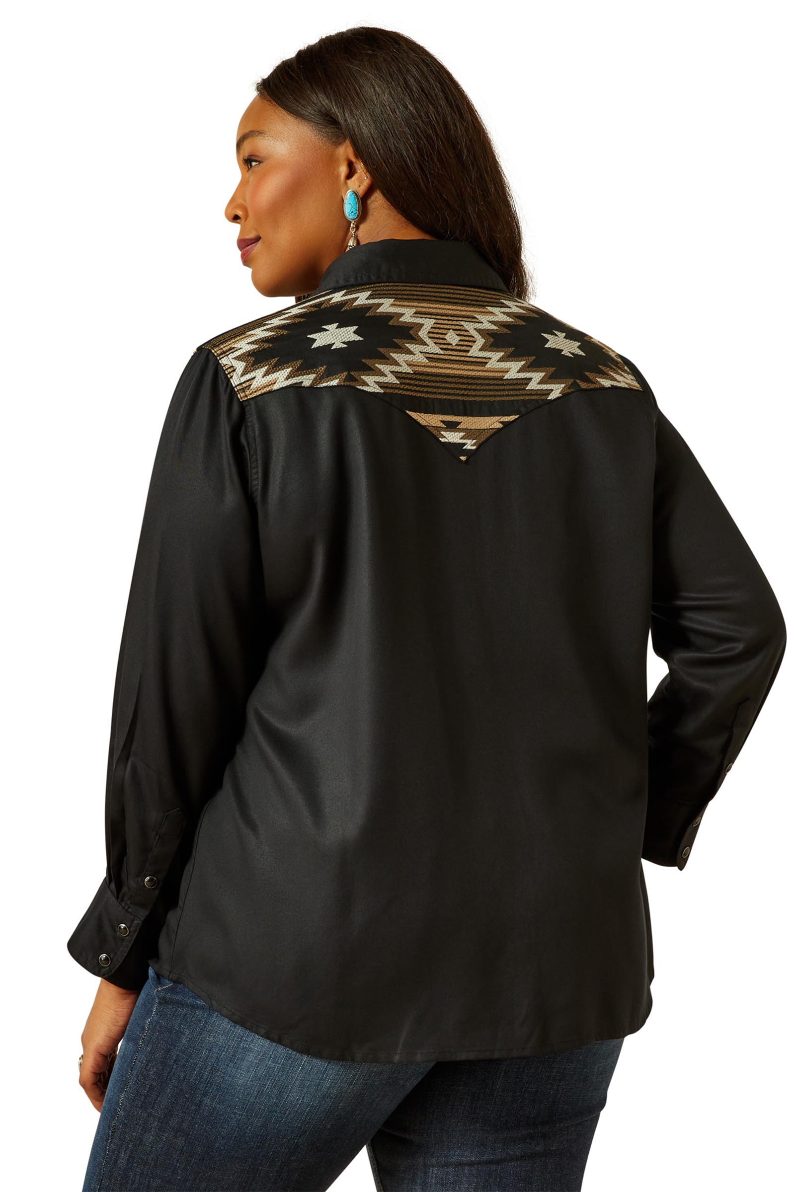 Ariat Dawn Damen Westernhemd mit Druckknöpfen und langen Ärmeln