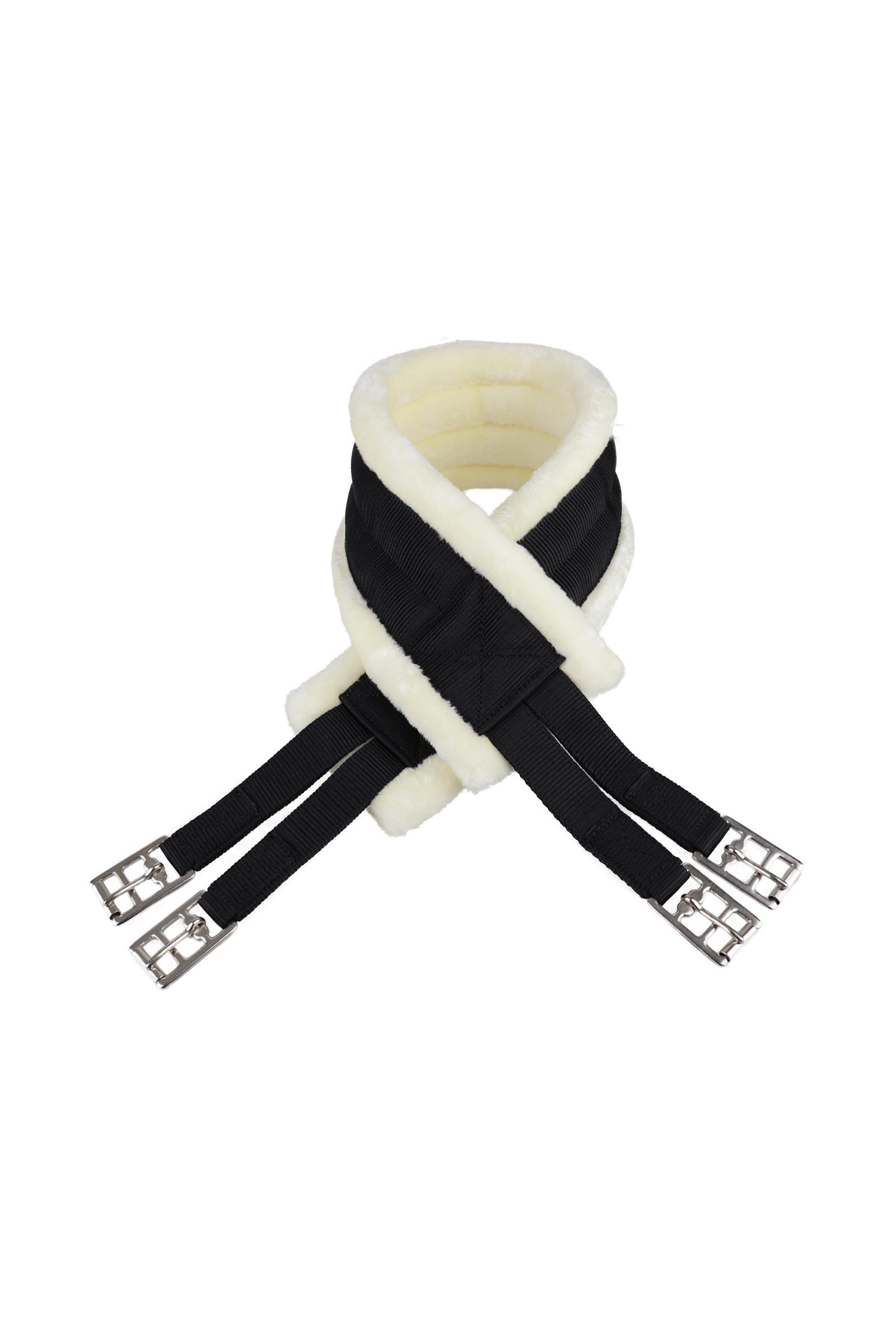 Black/Beige USG Nylon Langgurt mit Kunstfellpolsterung