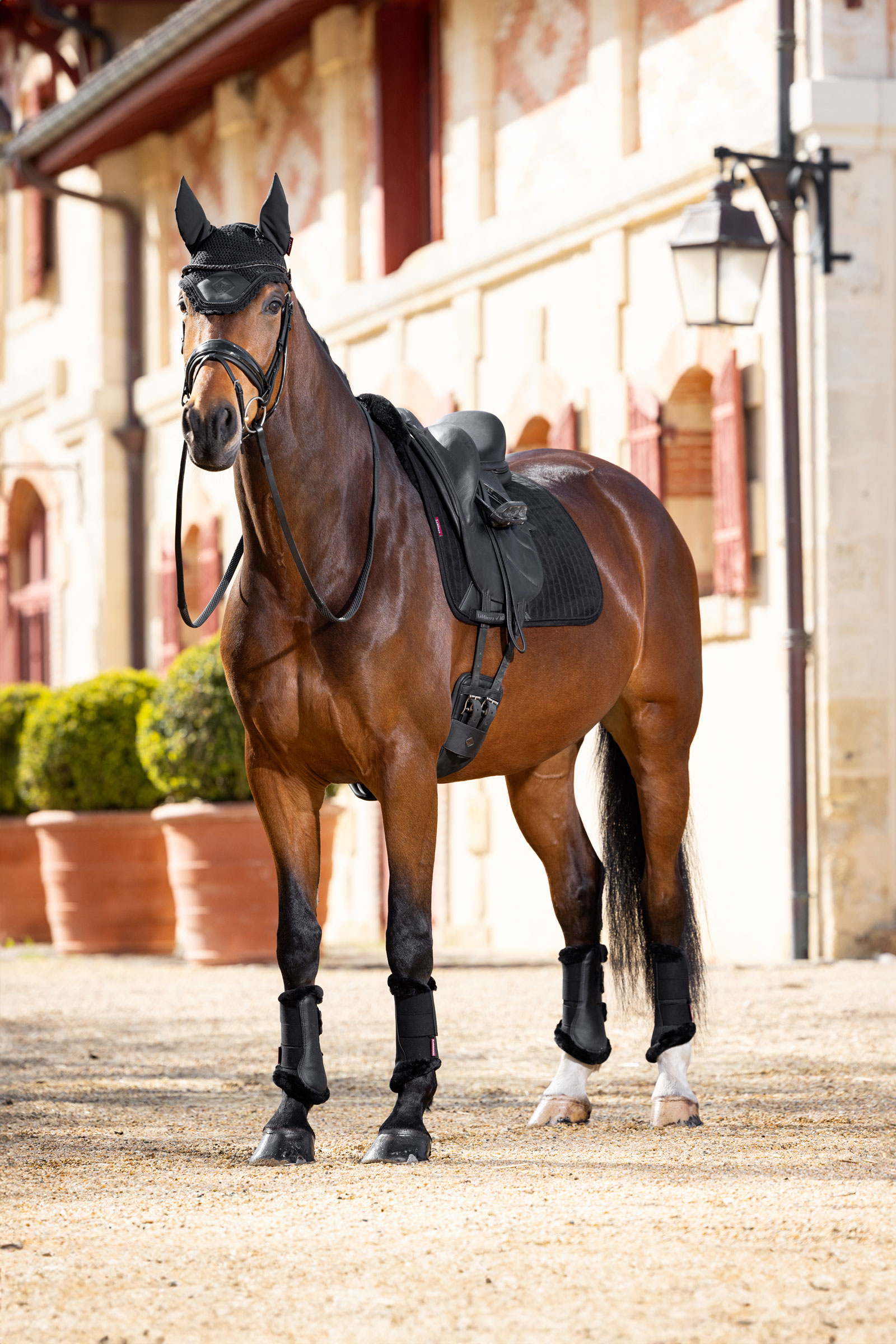 LeMieux Merino+ Dressurschabracke mit Wildleder-Effekt, halb gefüttert