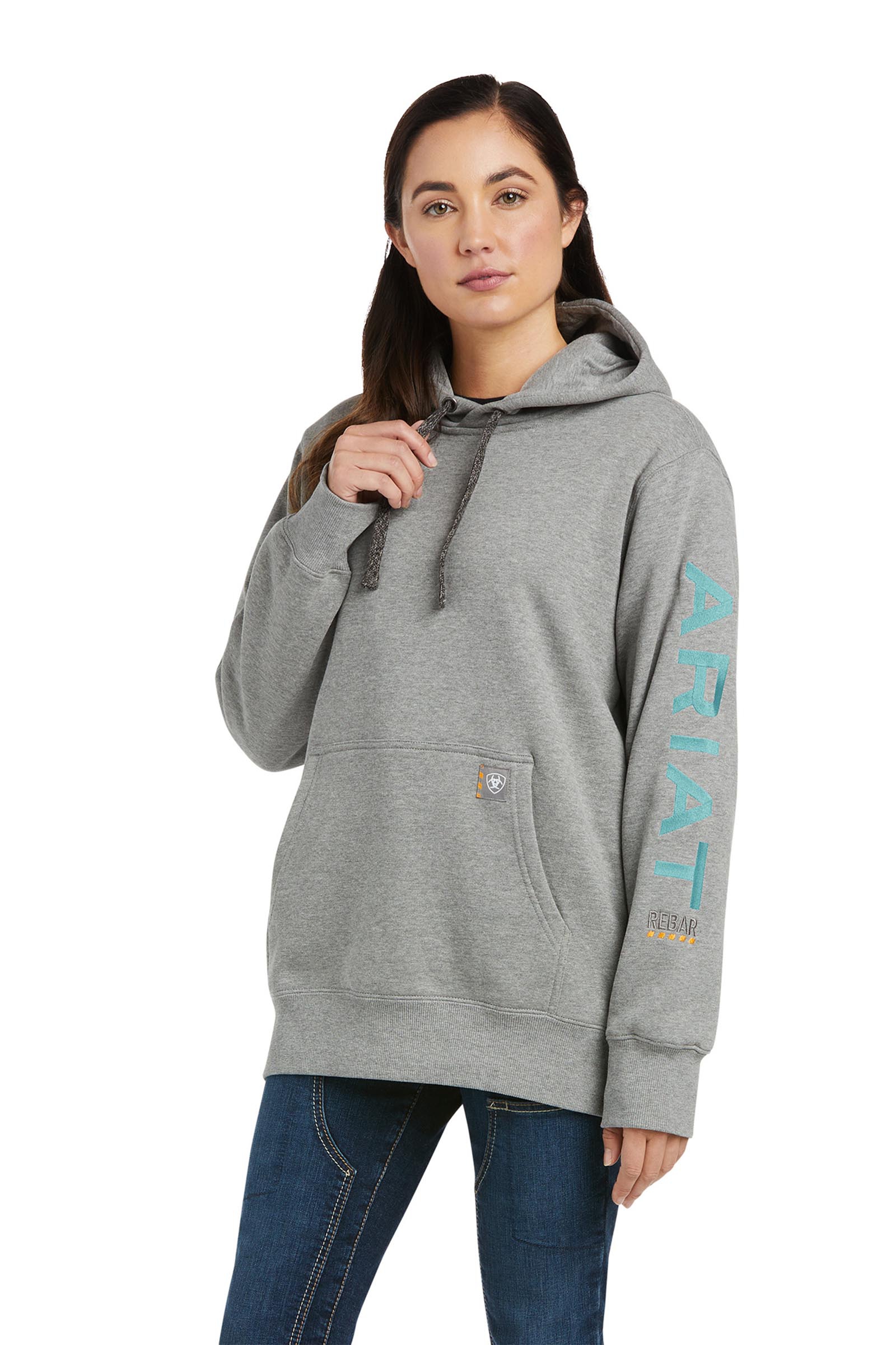 Heather Grey Ariat Rebar Damen Graphic Hoodie