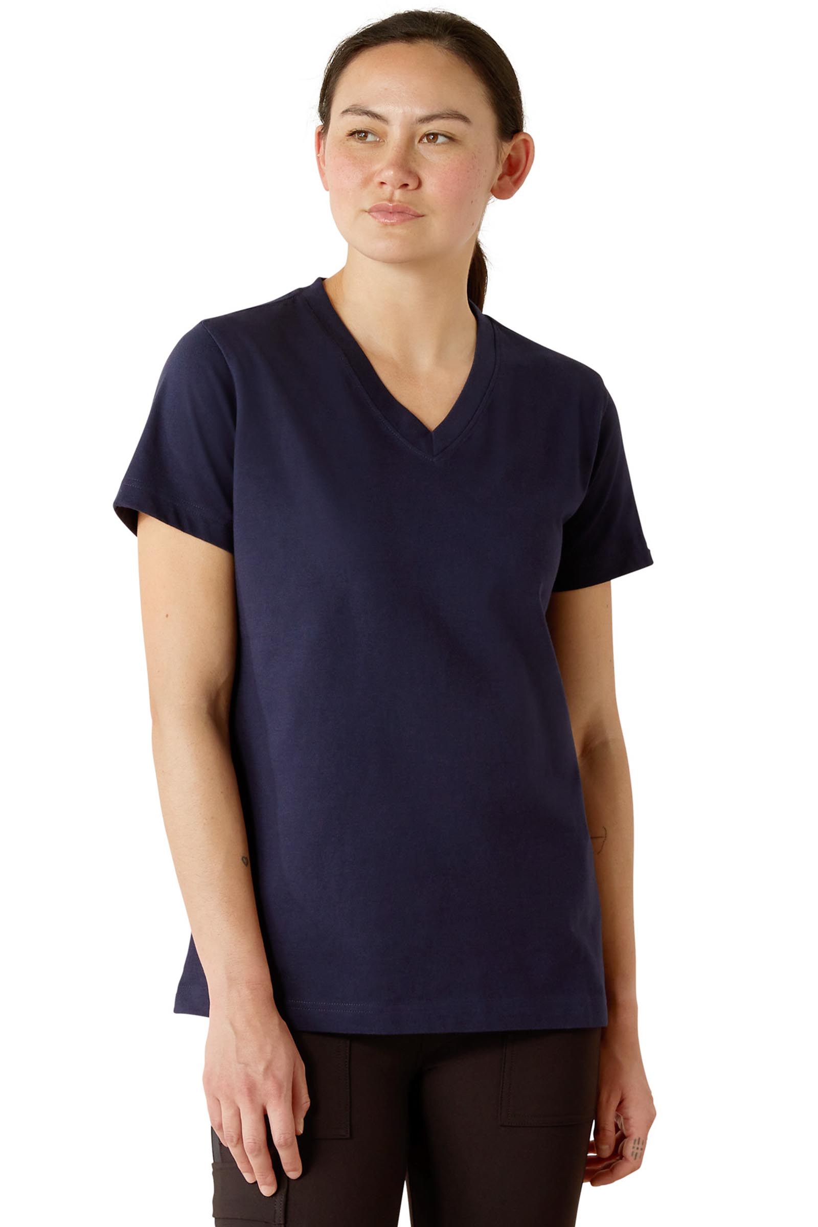 Ariat Damen Rebar Cotton Strong Standard V-Neck T-Shirt  