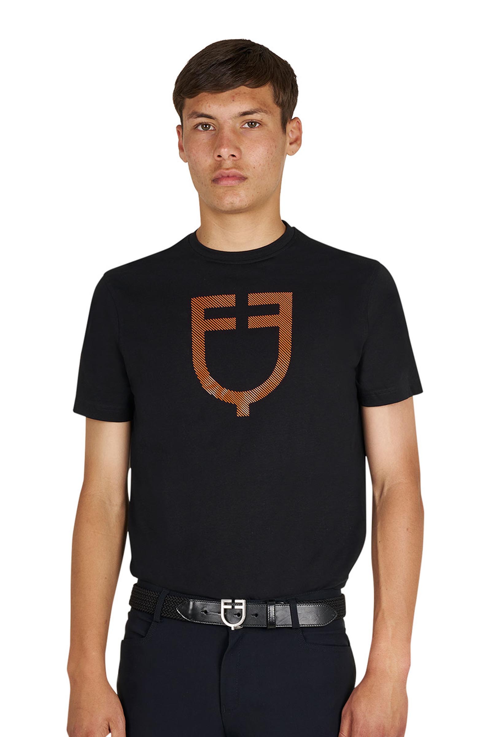 Equestro SS2026 Herren Basic T-Shirt mit gl&auml;nzendem Logo