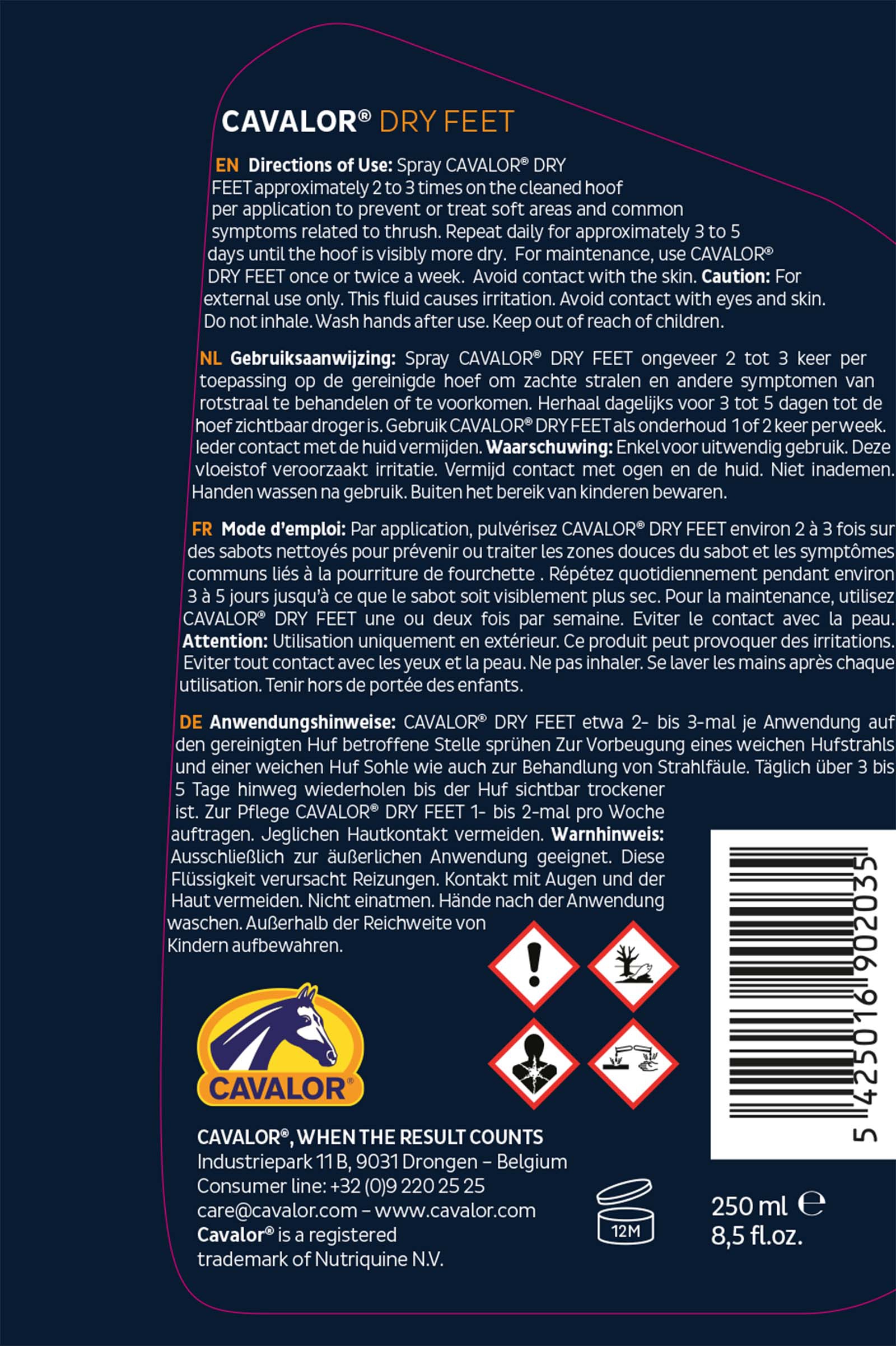 Cavalor Dry Feet, Hufe, 250ml