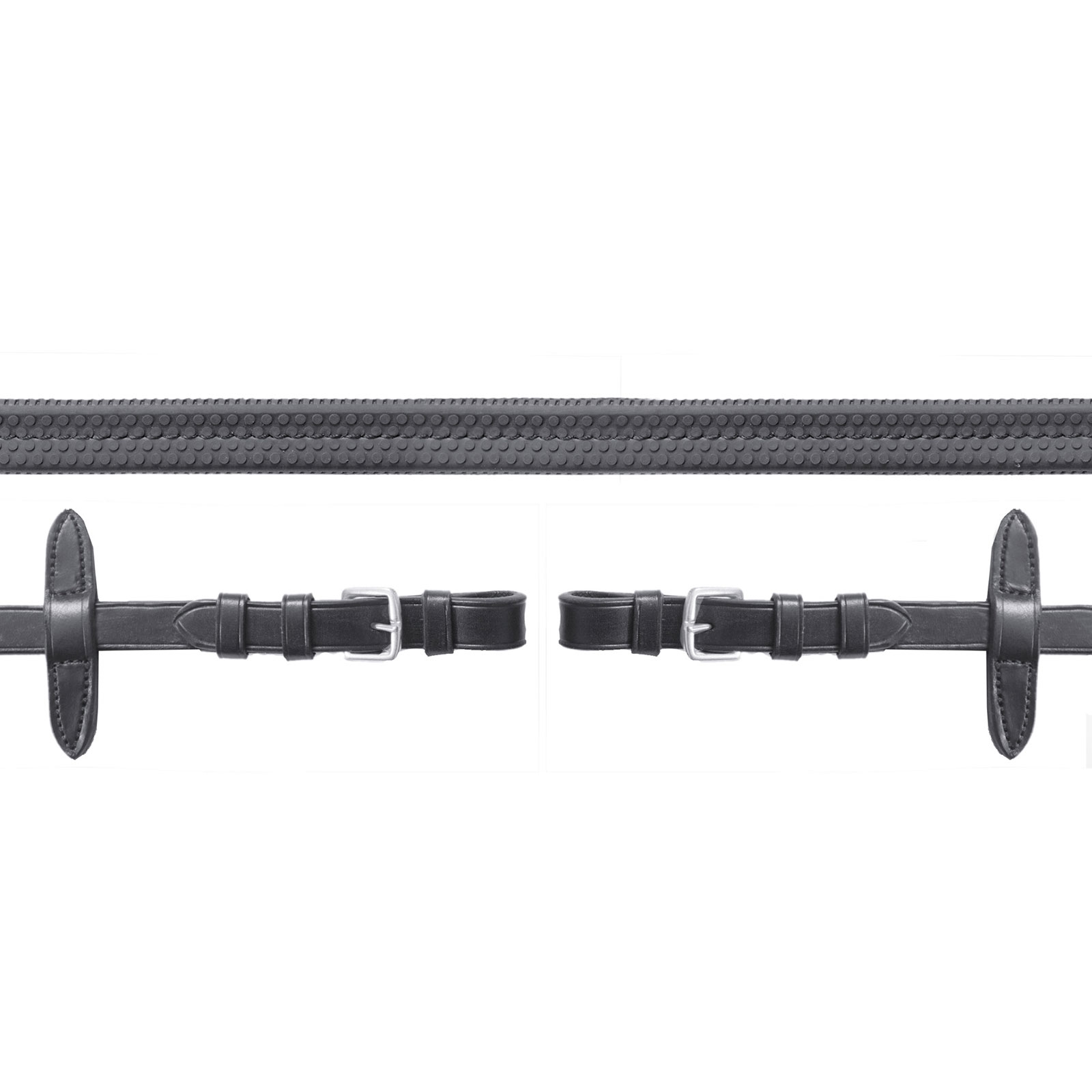 Black/Silver Schockemöhle Sports Neo Gummizügel, Schnalle