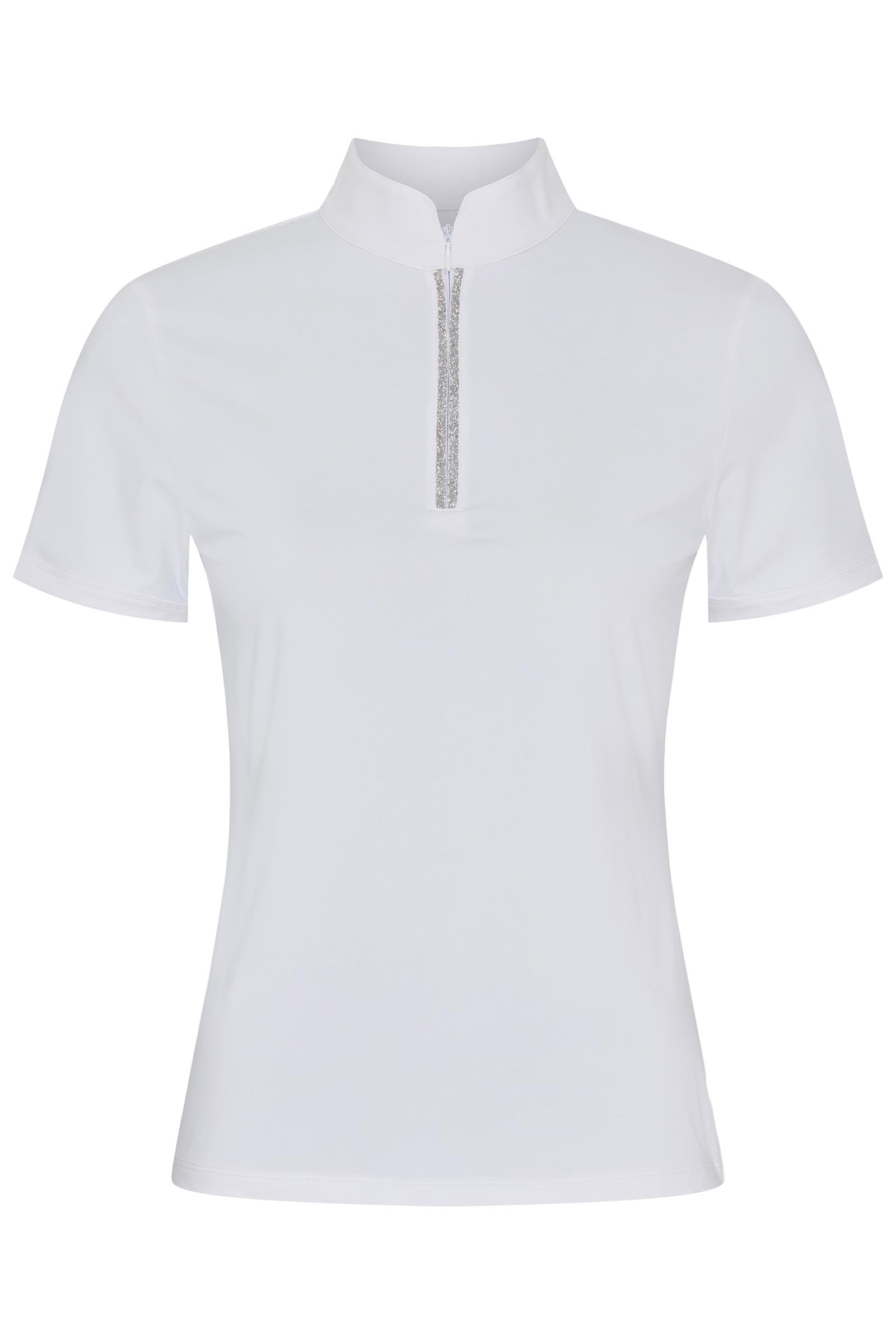 White Catago Nice Damen Show Shirt mit 1/2 Zipper