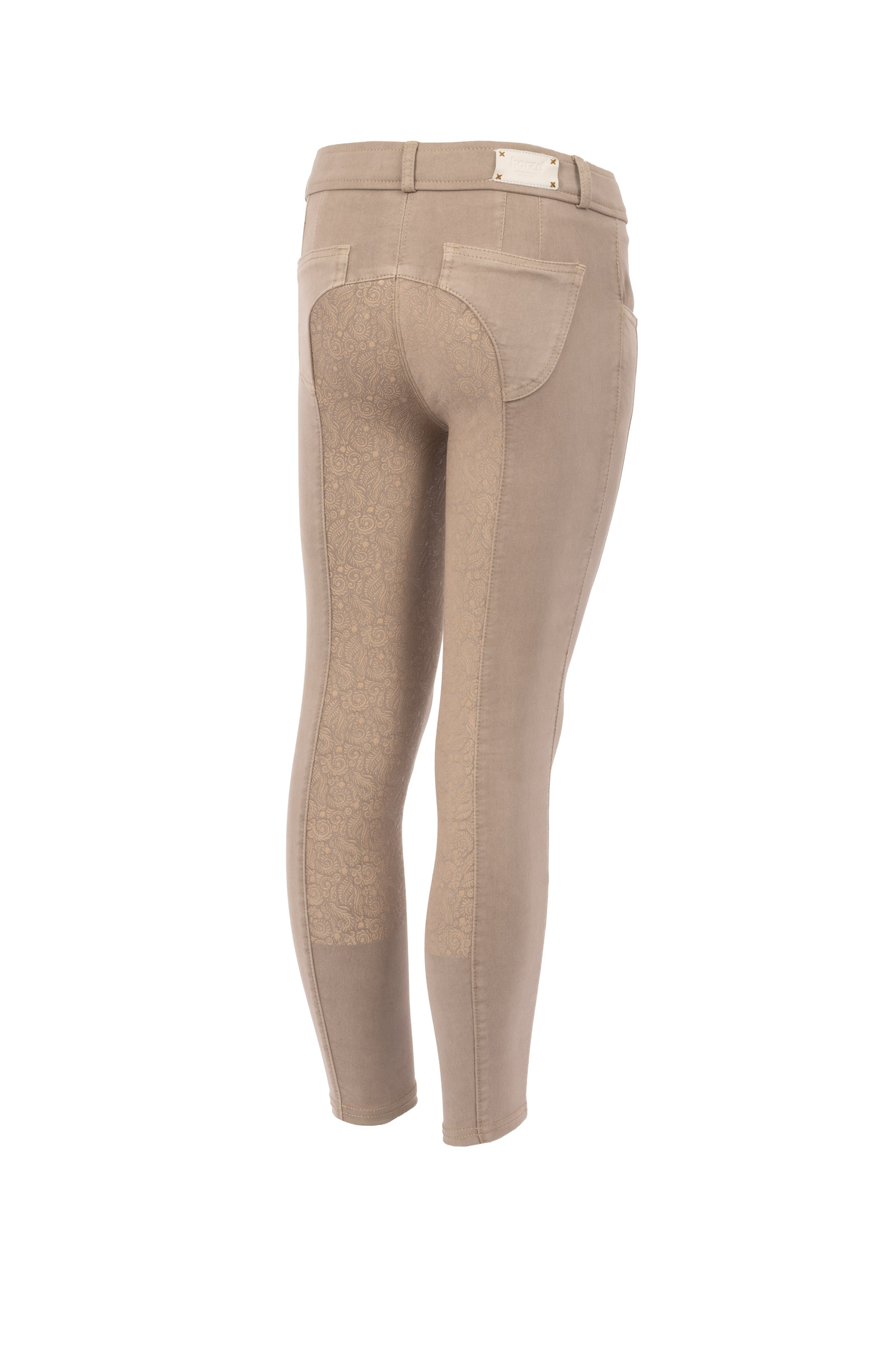 Warm Taupe Horze Suki Kinder Vollbesatz Reithose