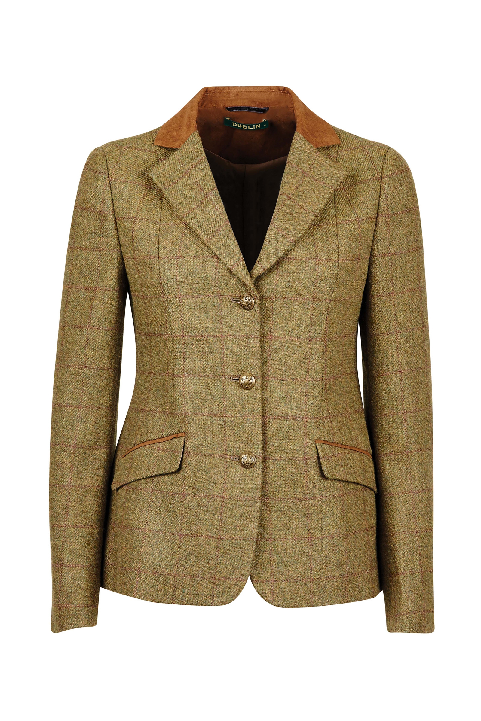 Dublin Albany Damen Tweed Jacke mit Wildlederkragen 