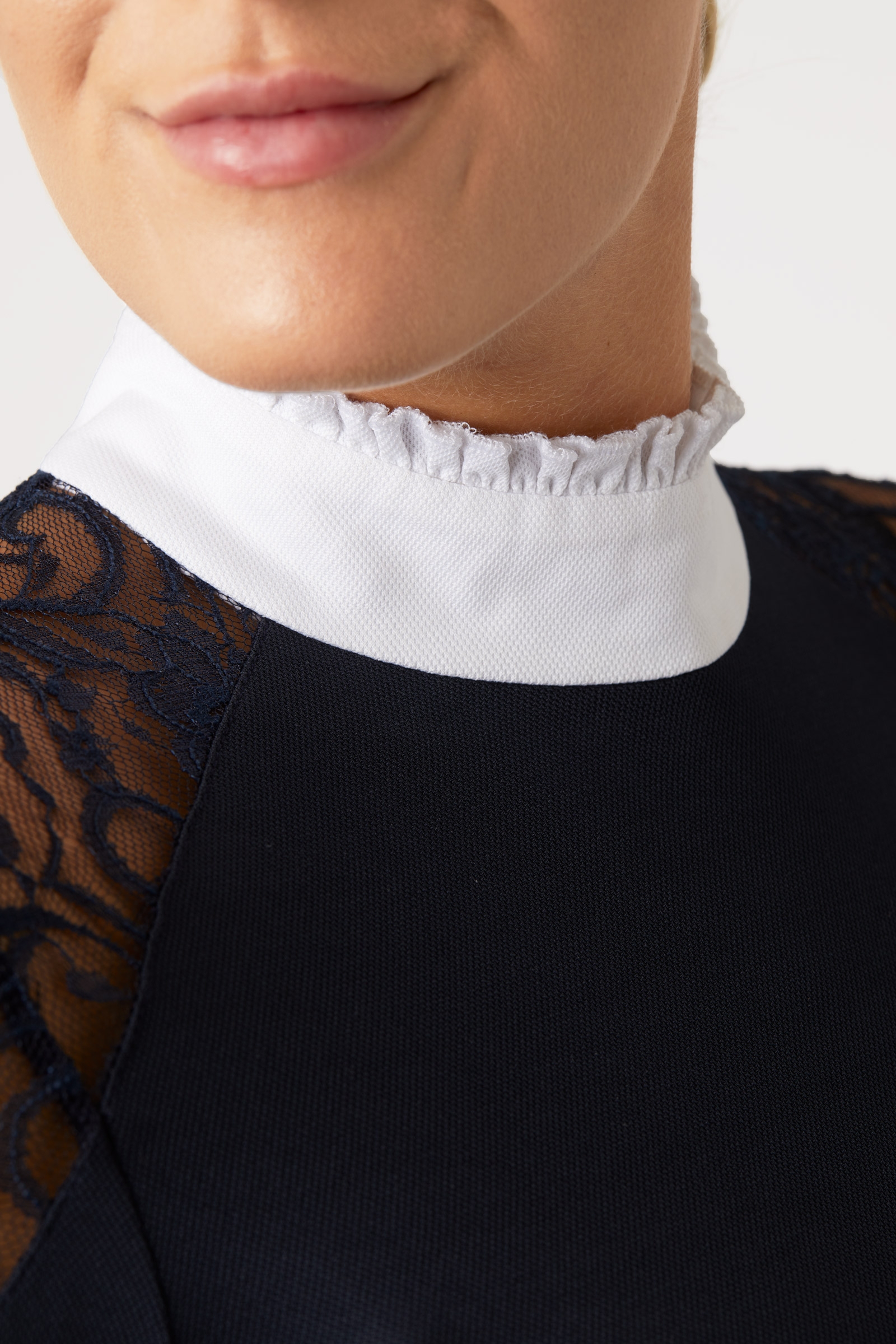 Horze Sylvie Damen Langarm-Turniershirt mit Spitze