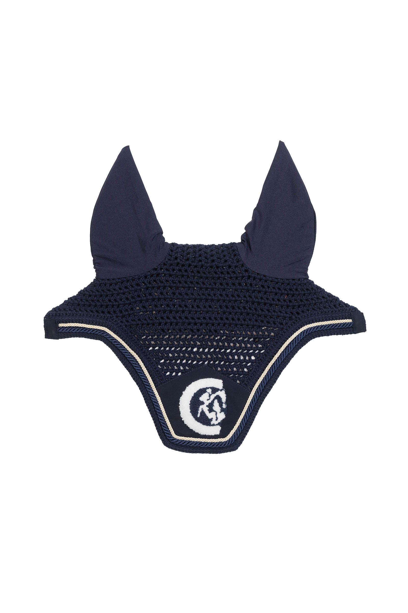 navy Kentucky Horsewear Fliegenhaube Wellington 3D Logo rope