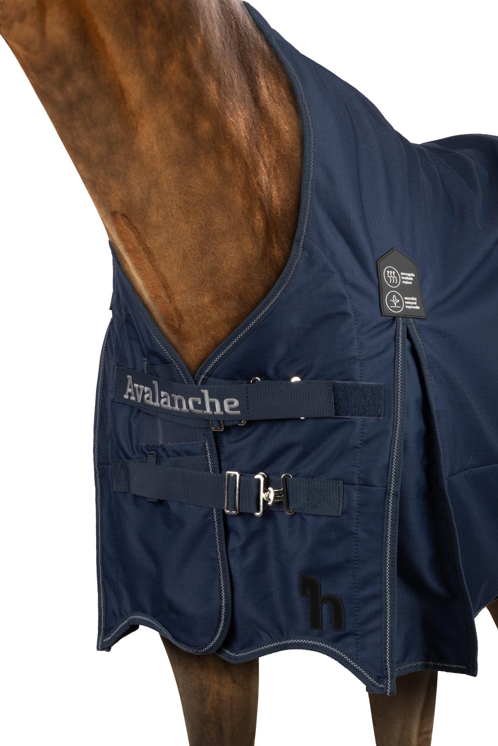 Horze Avalanche 1200D Regendecke mit hohem Hals und Fleecef&uuml;tterung